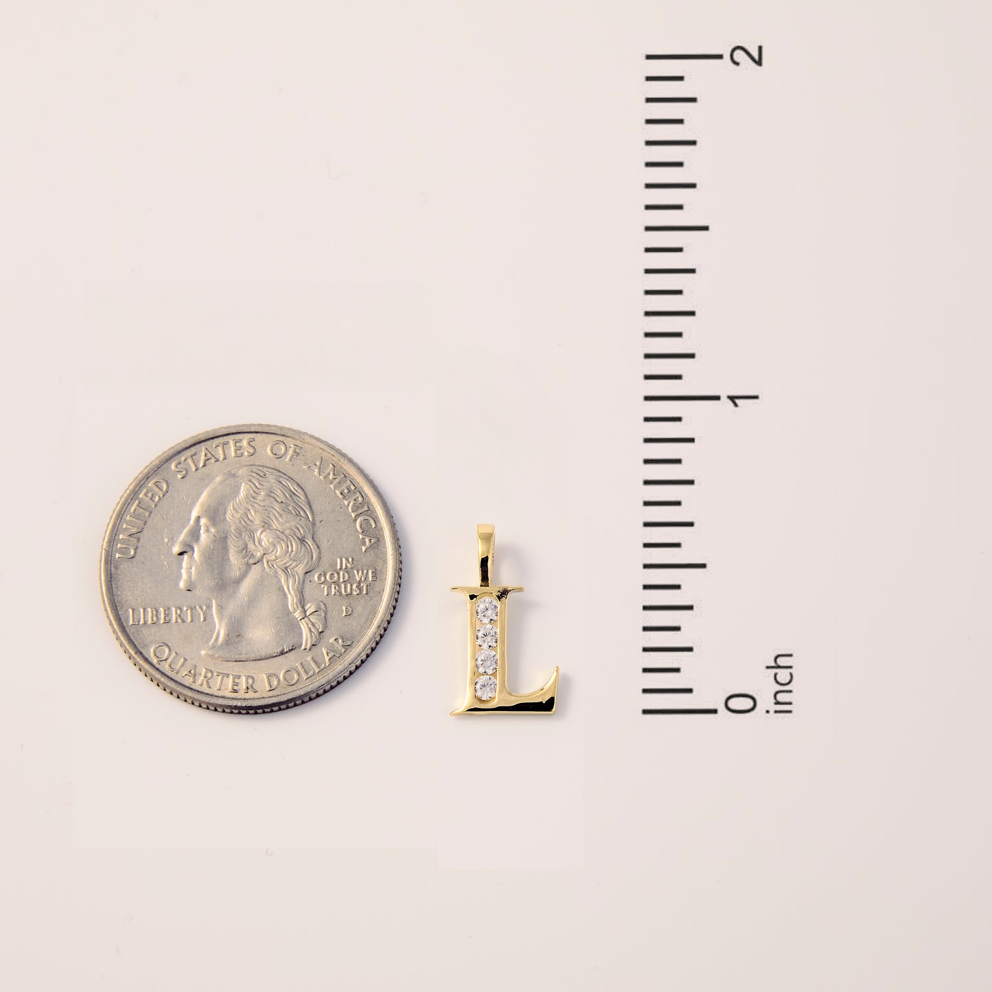 Custom CZ Initial Pendant Necklace