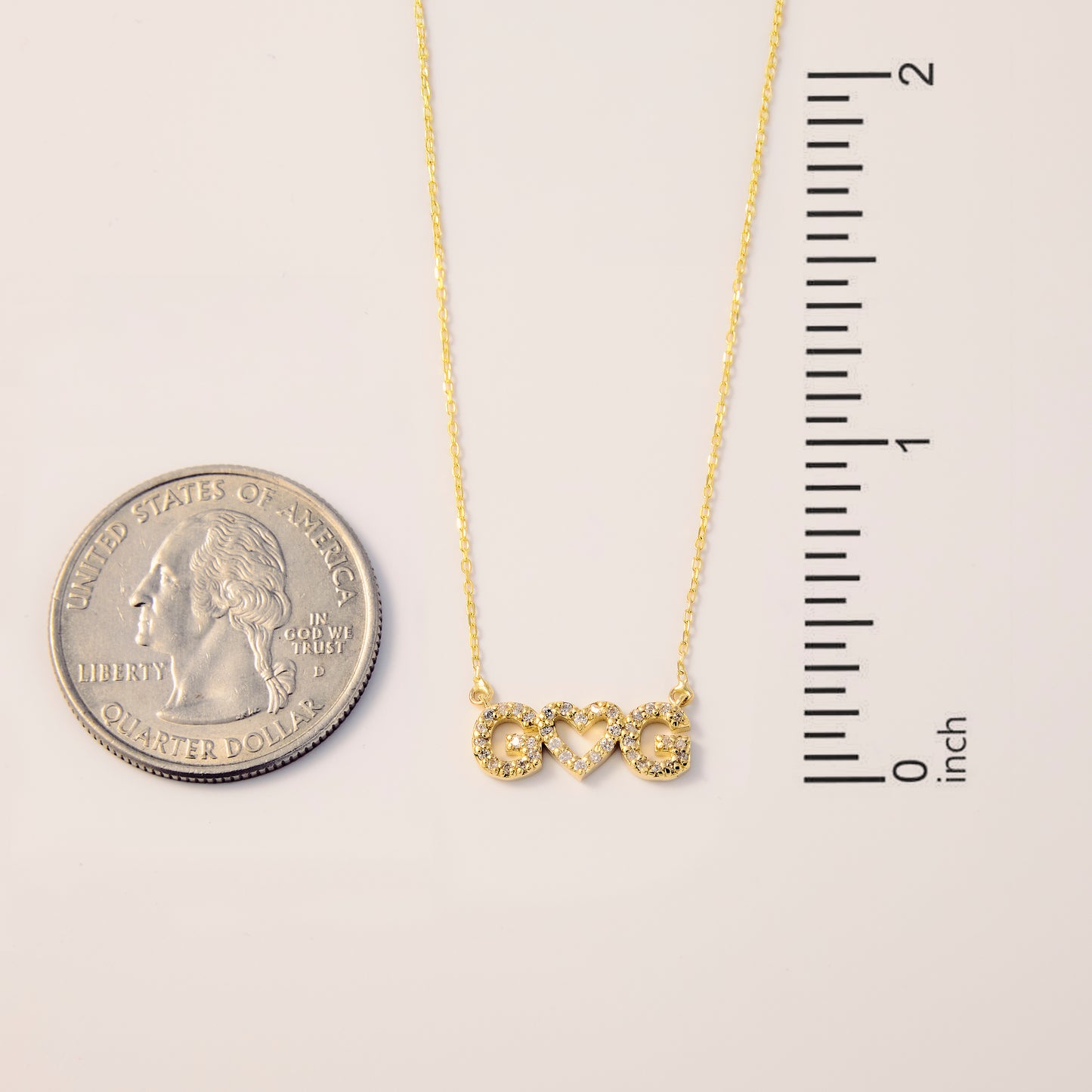 Diamond Couple's Initial Heart Necklace