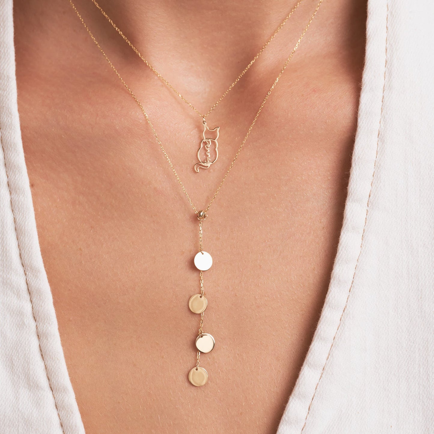 Disc Lariat Necklace