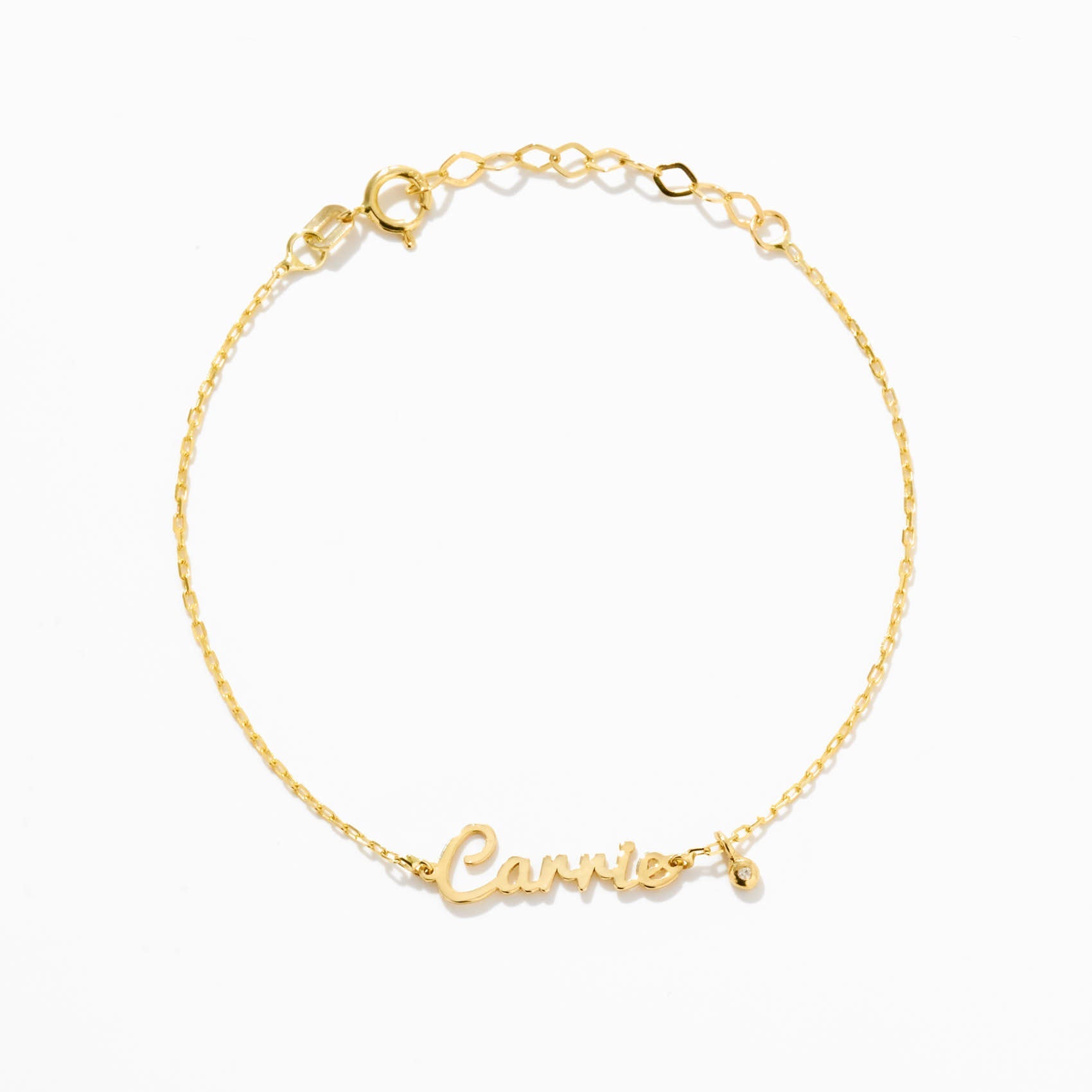 Diamond Name Bracelet 10K Solid Gold Gelin Personalized