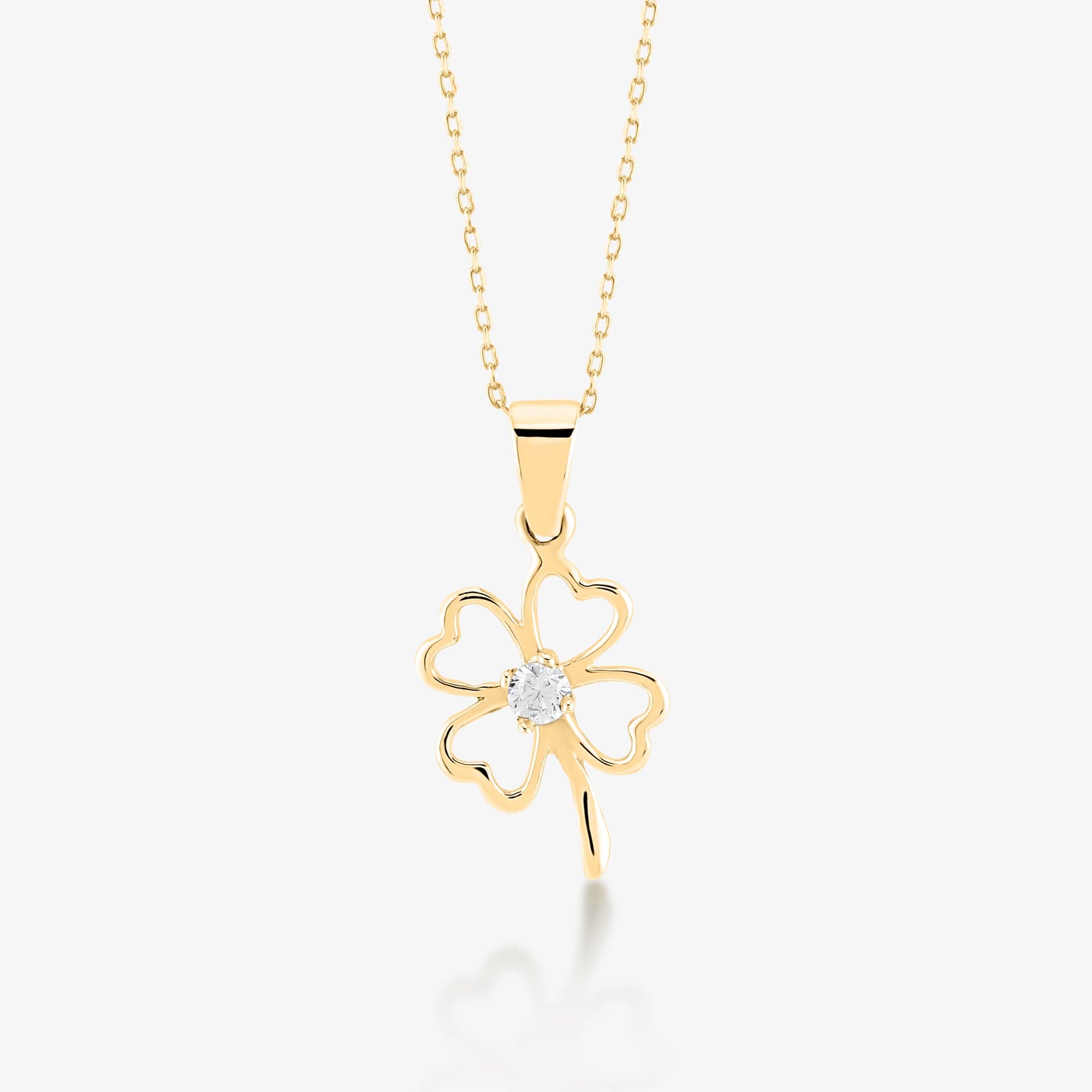10K Solid Gold Four Leaf Clover Charm – 20x10mm, Nickel-Free, Made In USA – Alex And Elsa 10C720
