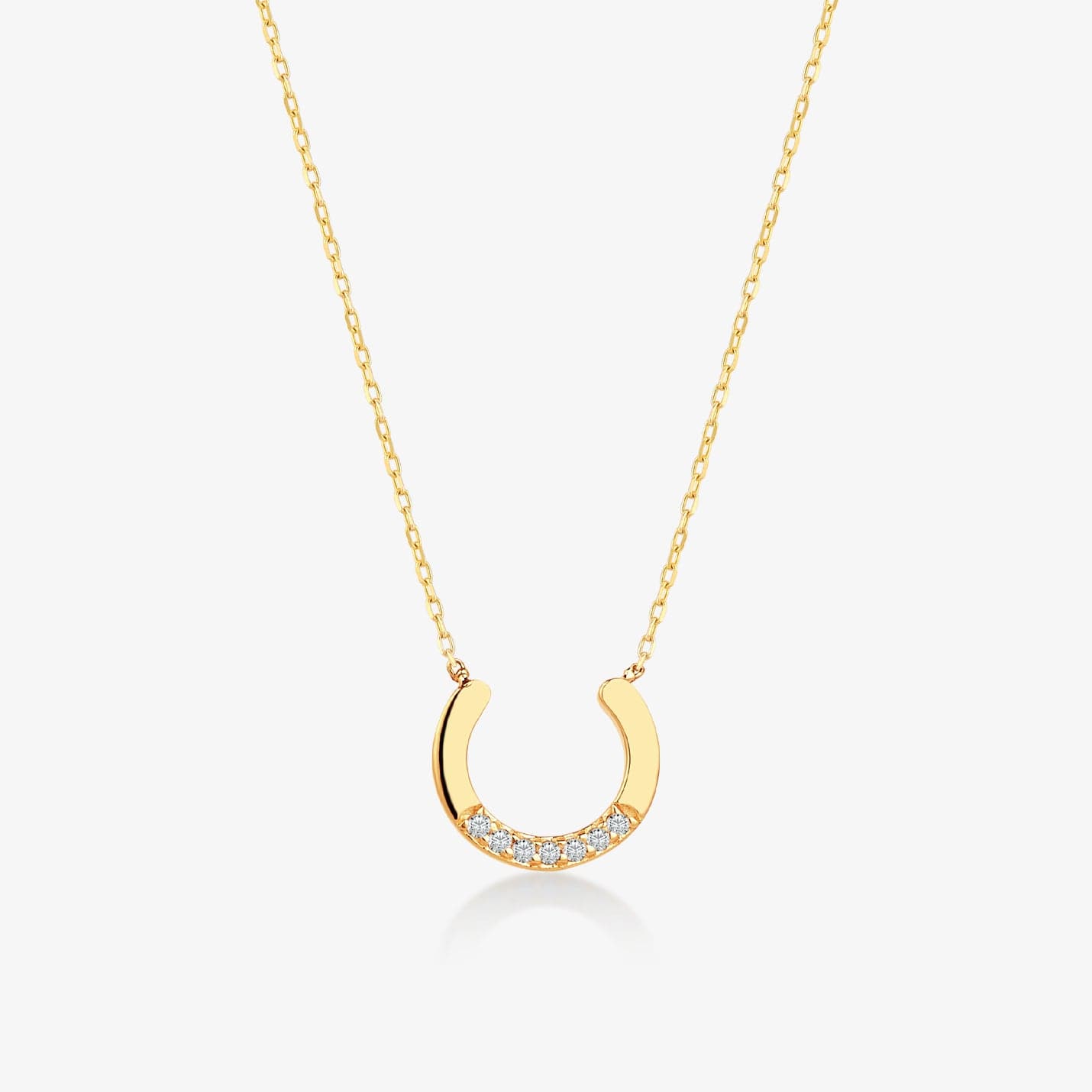 Horseshoe necklace 14k newest solid gold