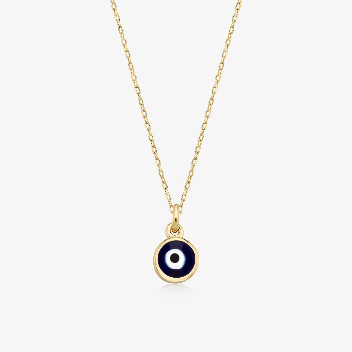 14k Solid Gold Evil Eye Necklace | Blue Bead Necklaces for Women