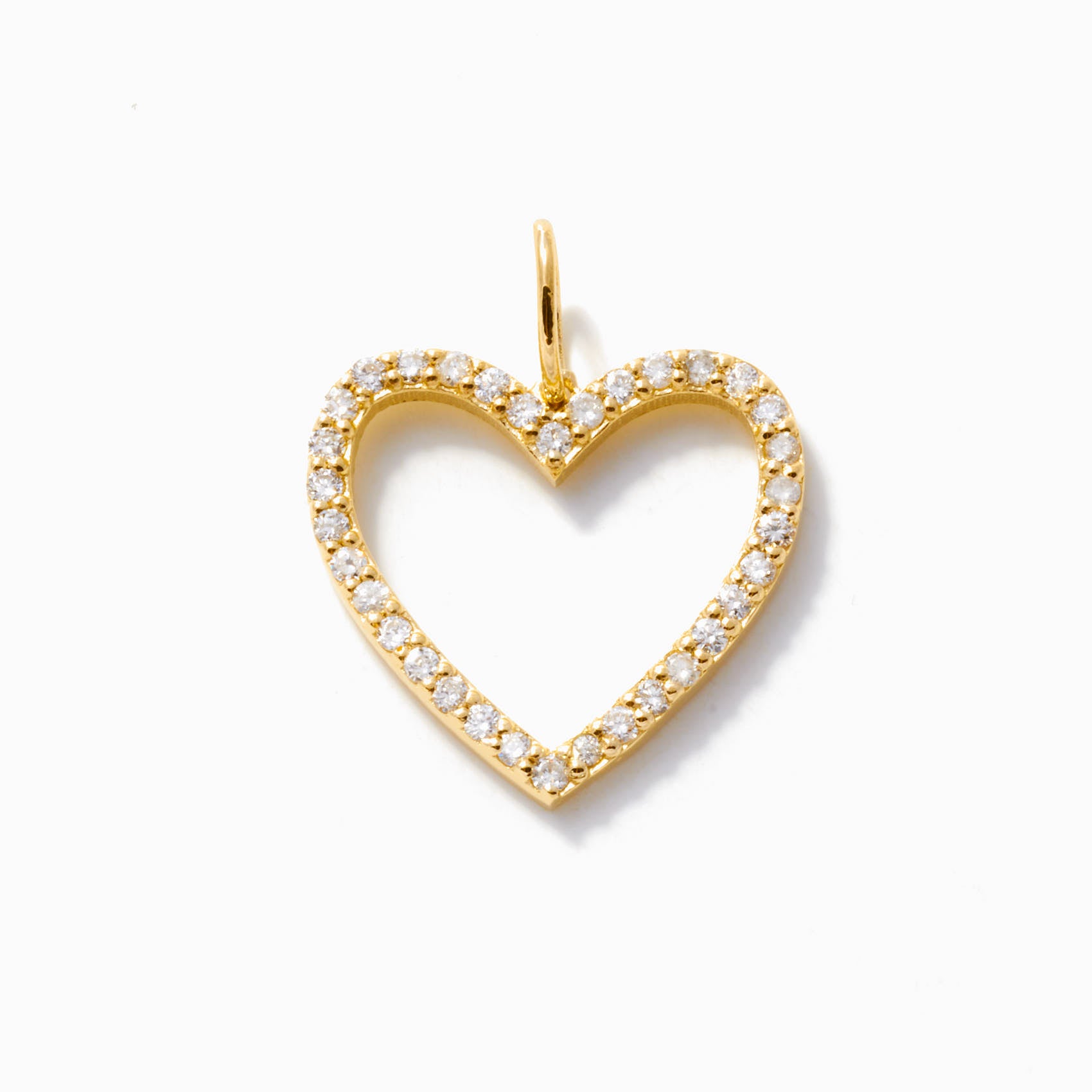 Gelin Diamond - Open Heart Charm - 14k Solid Gold