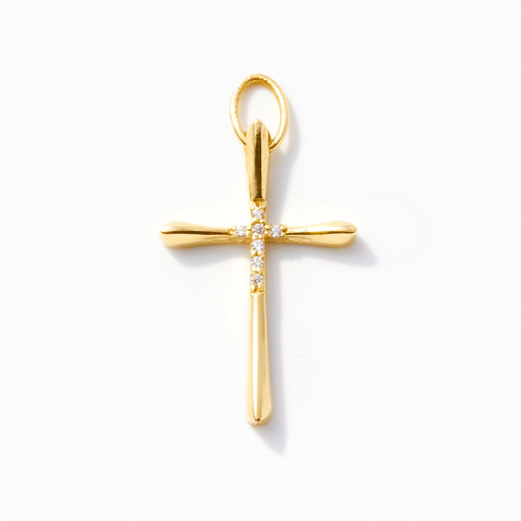 その他 garniskull 14k 4.9 gram goldandsilver Gelin 14K Solid Gold - Diamond Bold Cross Charm - Faith Pendant