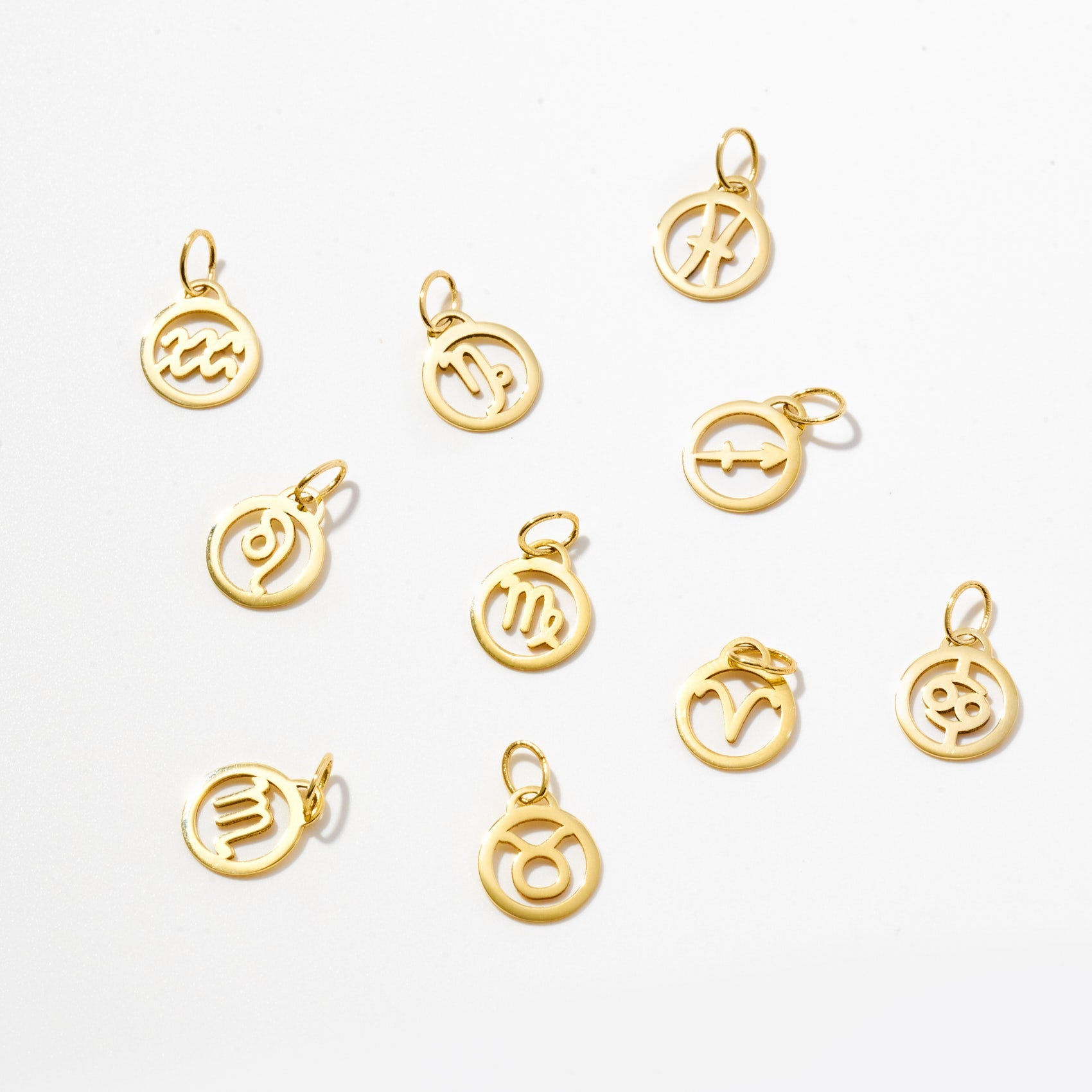 10K Solid Gold Zodiac Pendant - Libra, Scorpio, Sagittarius Charms