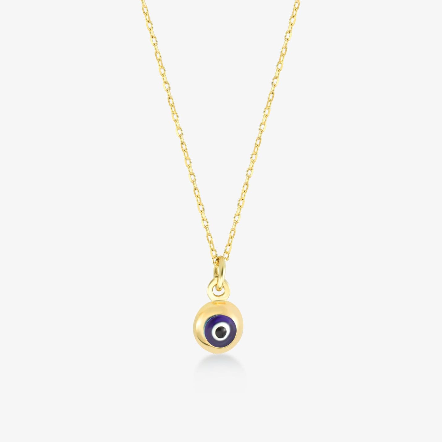 Tiny Evil Eye offers Necklace / 14k Solid Gold Eye Shaped Pendant / Good Luck Charm