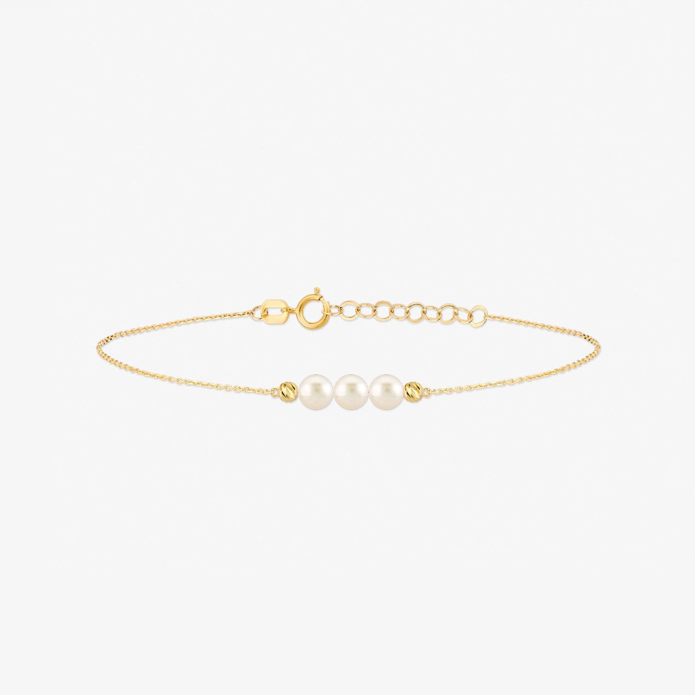 14KT Solid Yellow Gold & top Pearl Bracelet