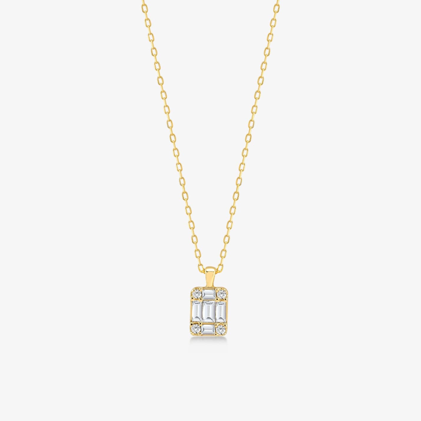 Hotsell 14K Yellow Gold Pendant with Diamond baguettes.