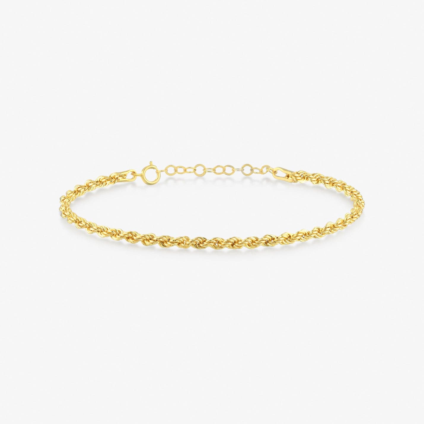 14k Solid Gold Rope Bracelet Couple's Chain Bracelets for Women