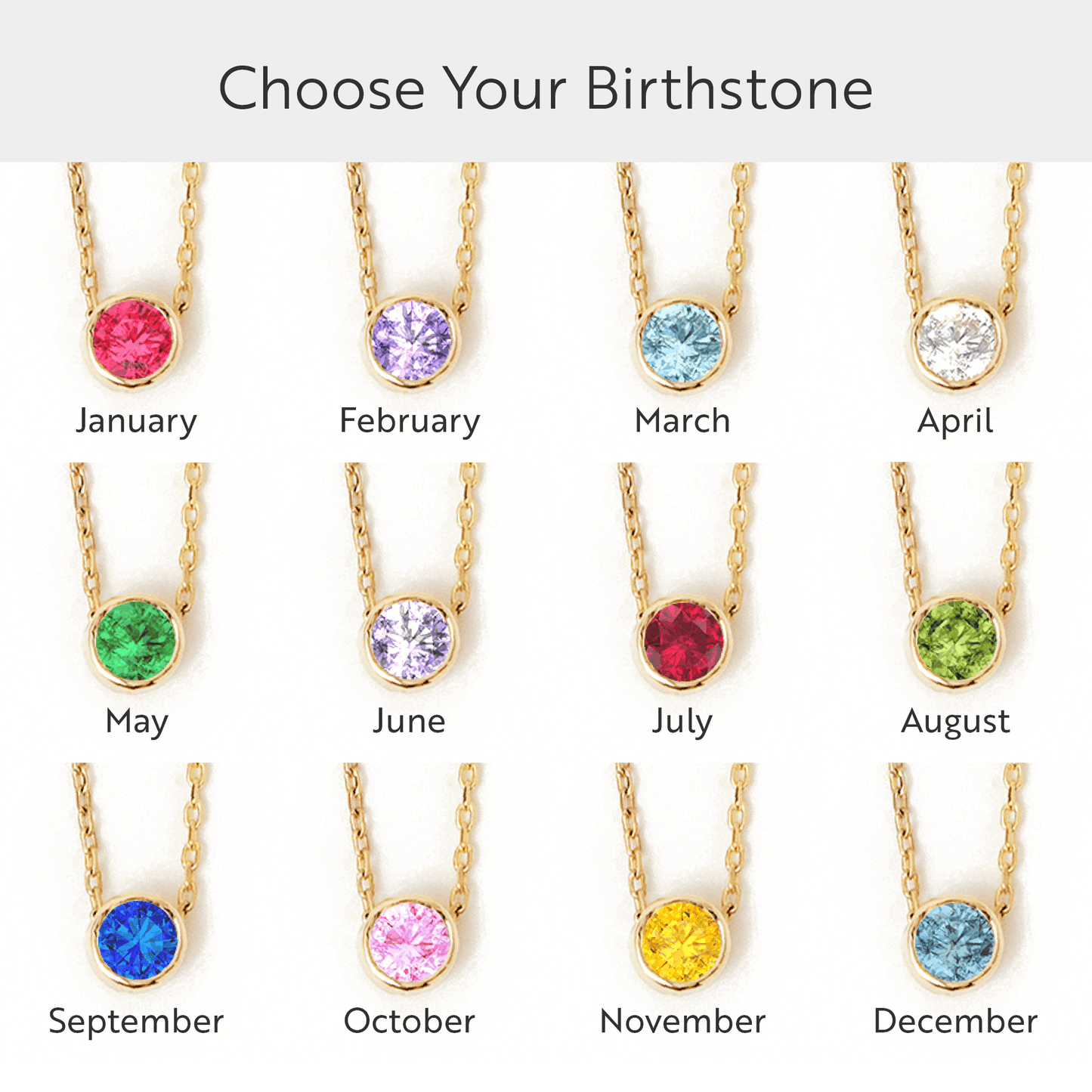Birthstone Solitaire Floating Necklace