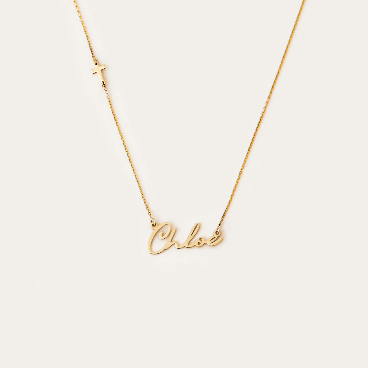 Sideways Cross Name Necklace fashion