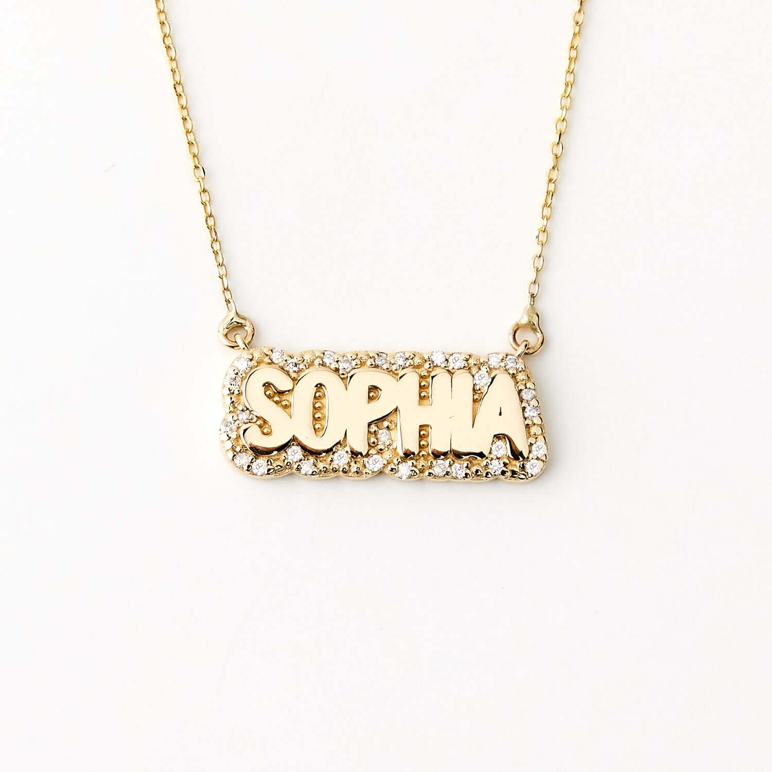 Name Pendant Custom Chains Real Diamonds 14k Gold And Real Diamond
