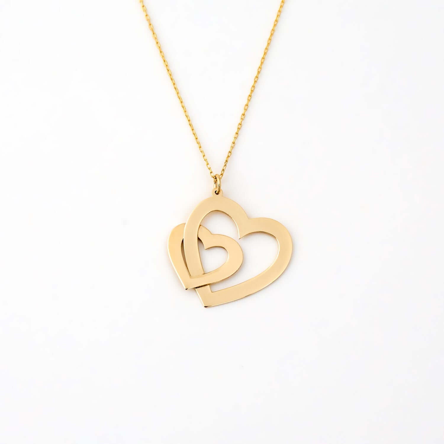 14k Gold Twin deals Heart Pendant