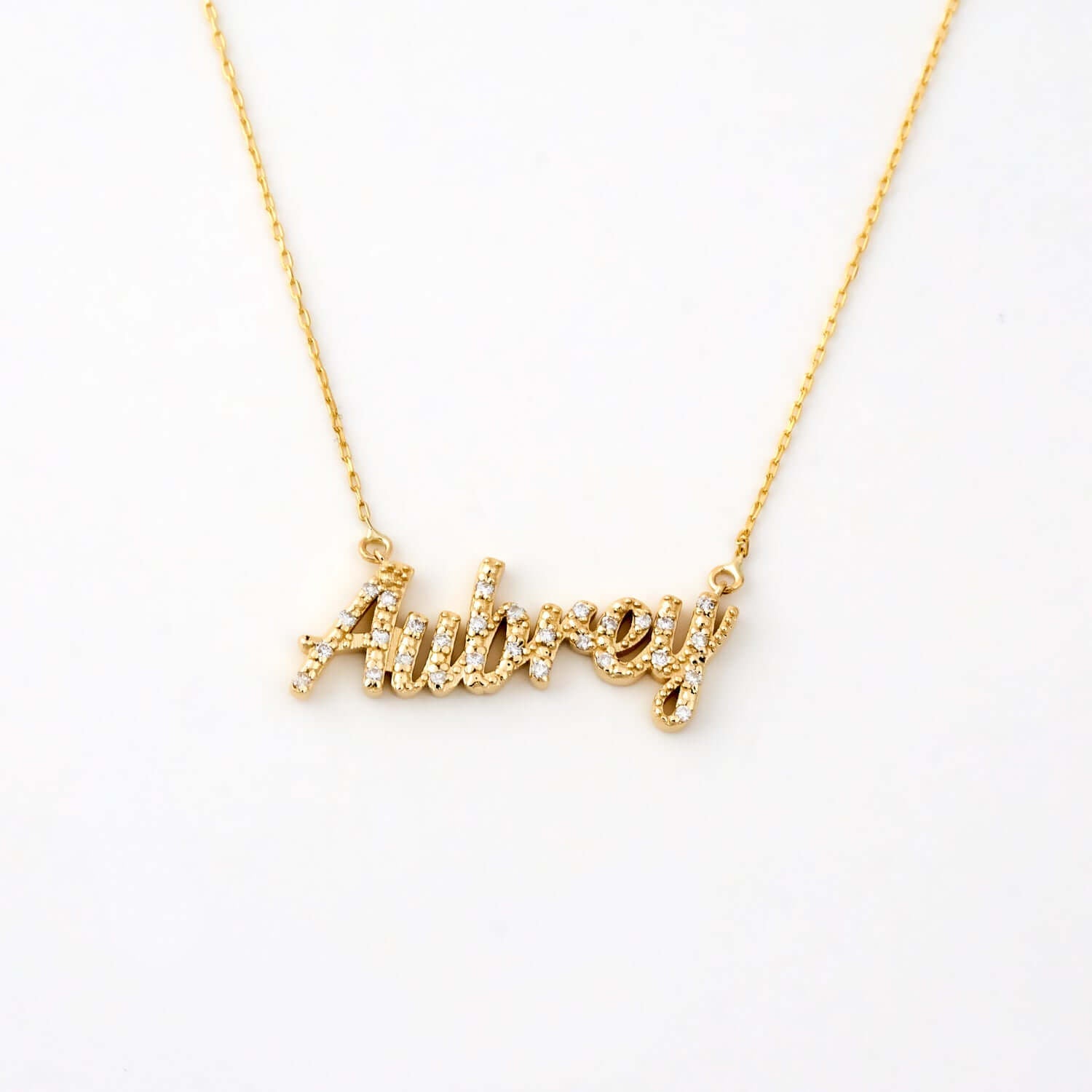 Gold Chains 14k Gold Name Necklace Real Gold 14K Solid Gold And