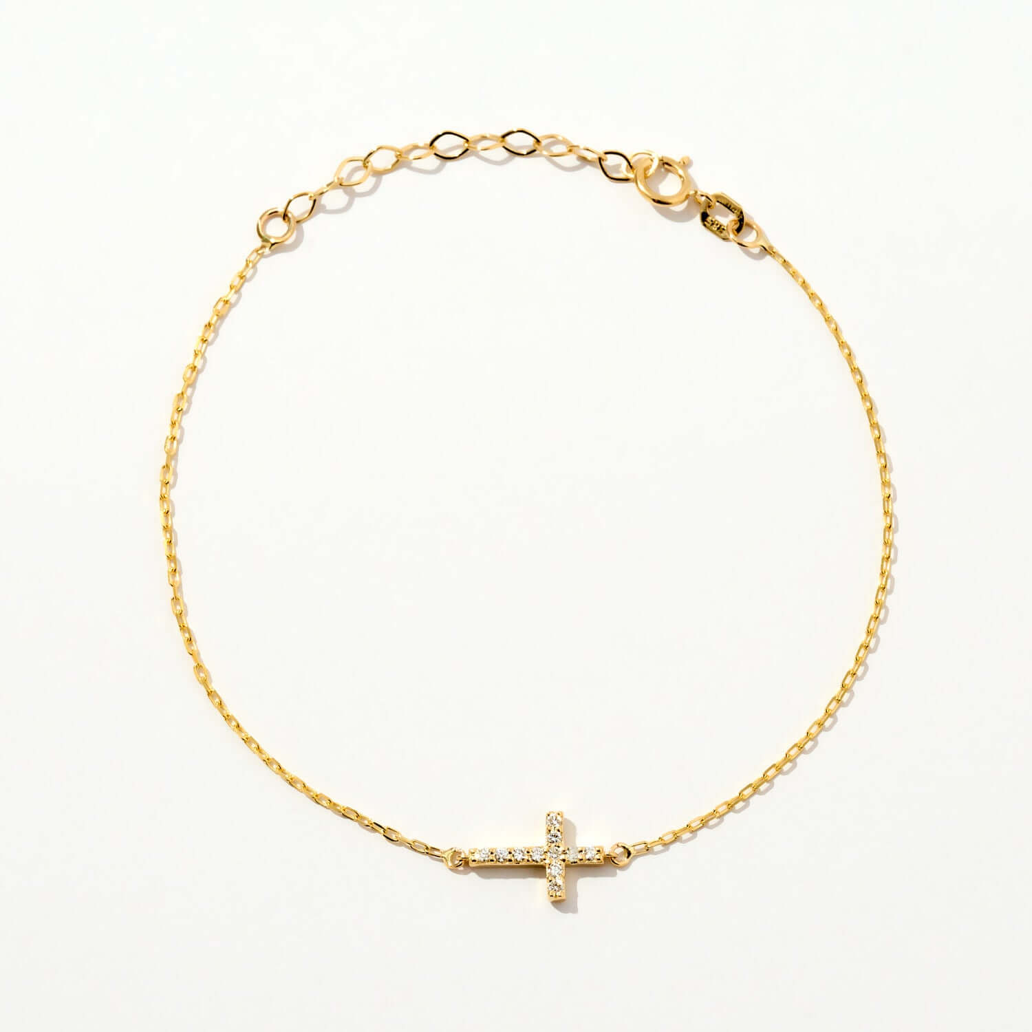 Petite Pavé Cross Single Strand Bracelet main image 0