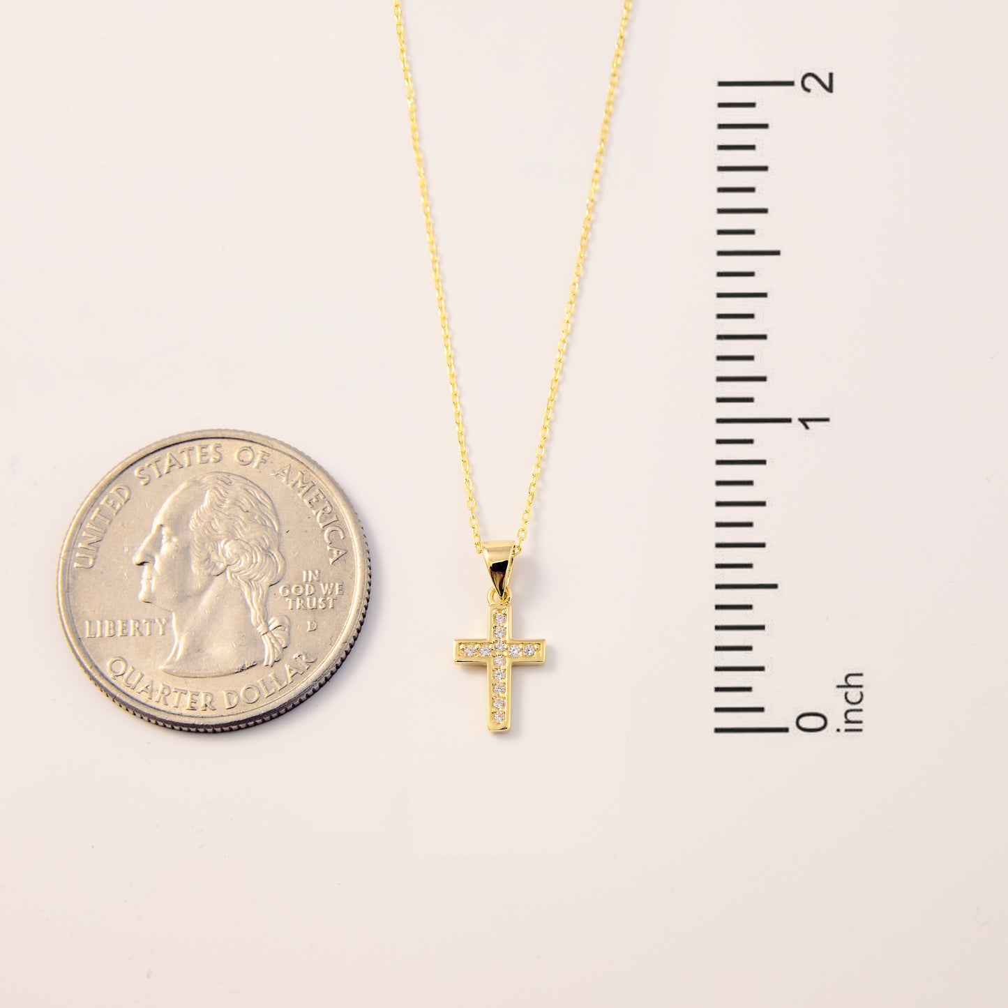 Pave Cross Pendant Necklace