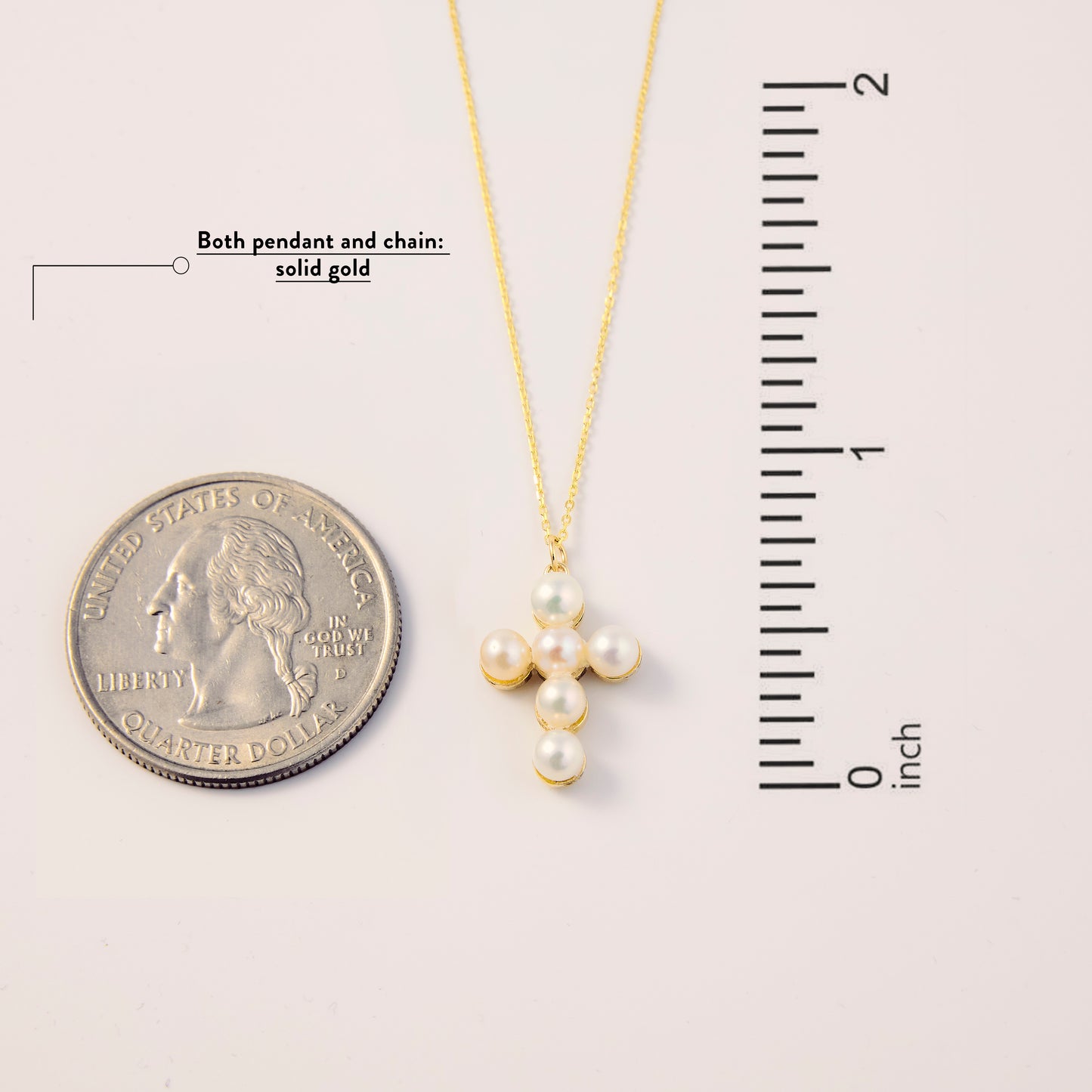 Pearl Cross Pendant Necklace