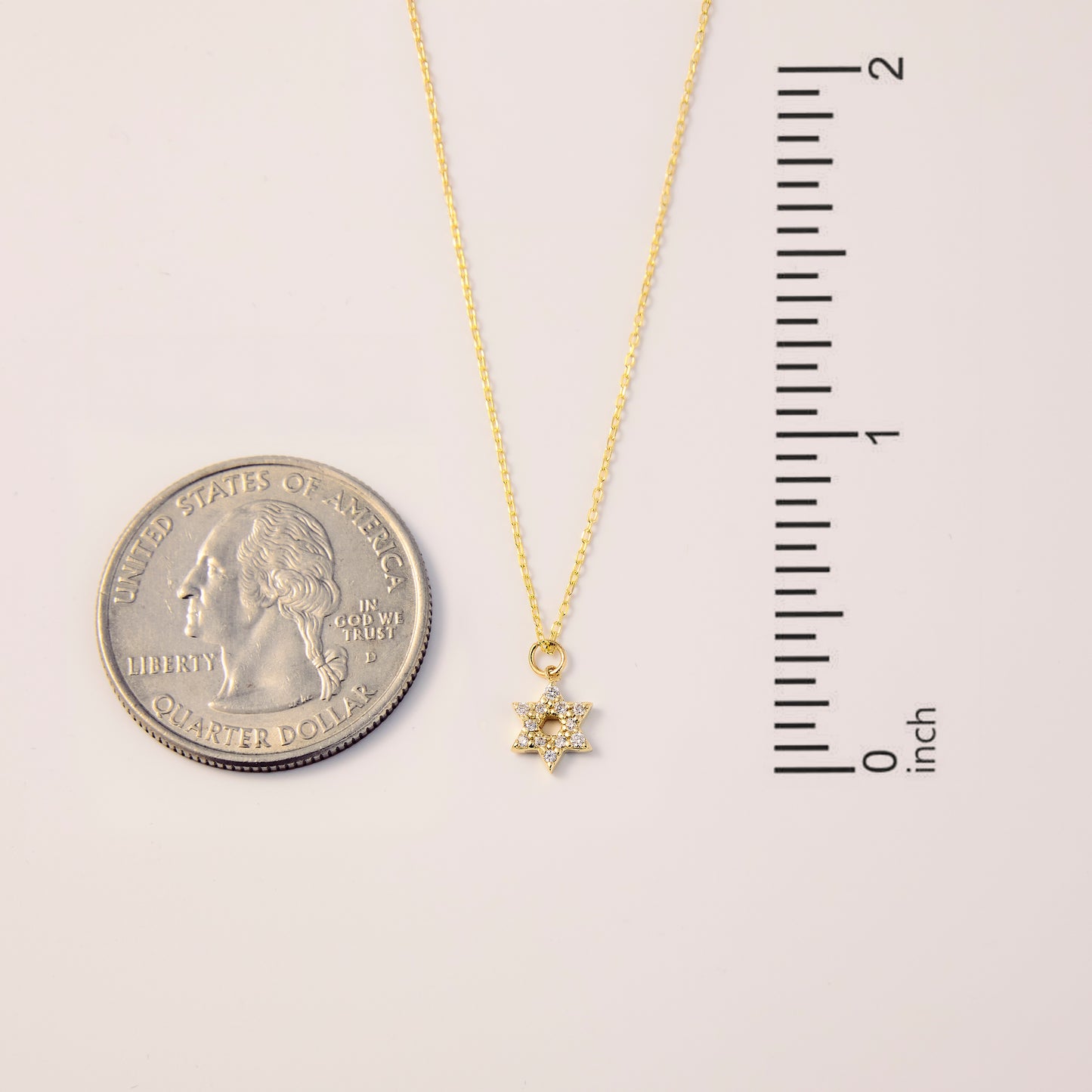 Minimal Diamond Star of David Necklace