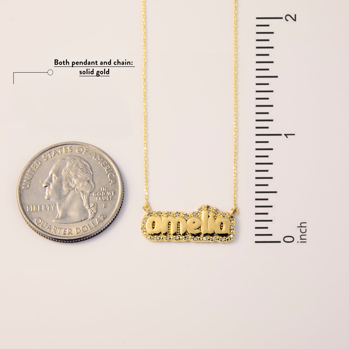 Diamond Buble Name Necklace