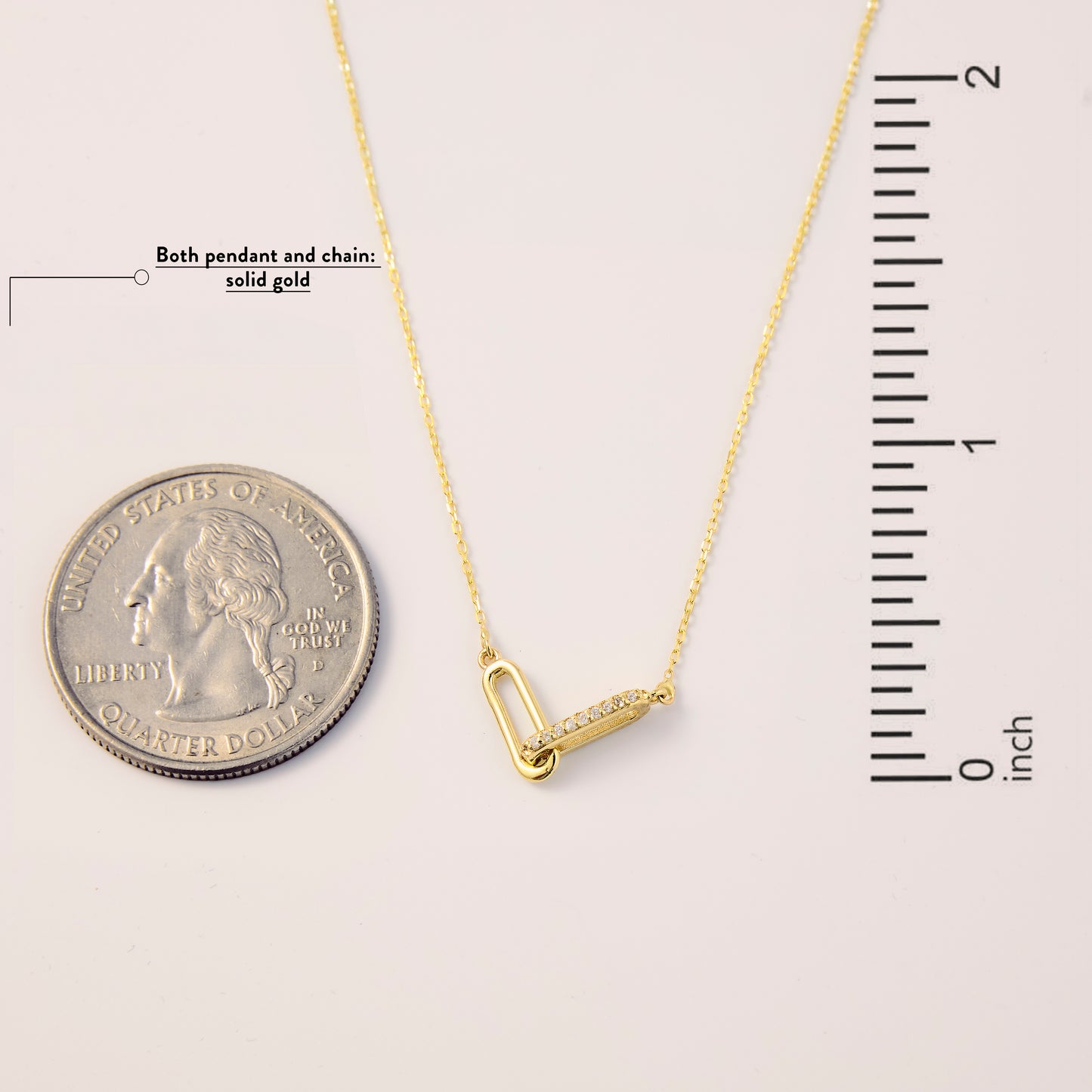 Diamond Paperclip Interlocking Necklace