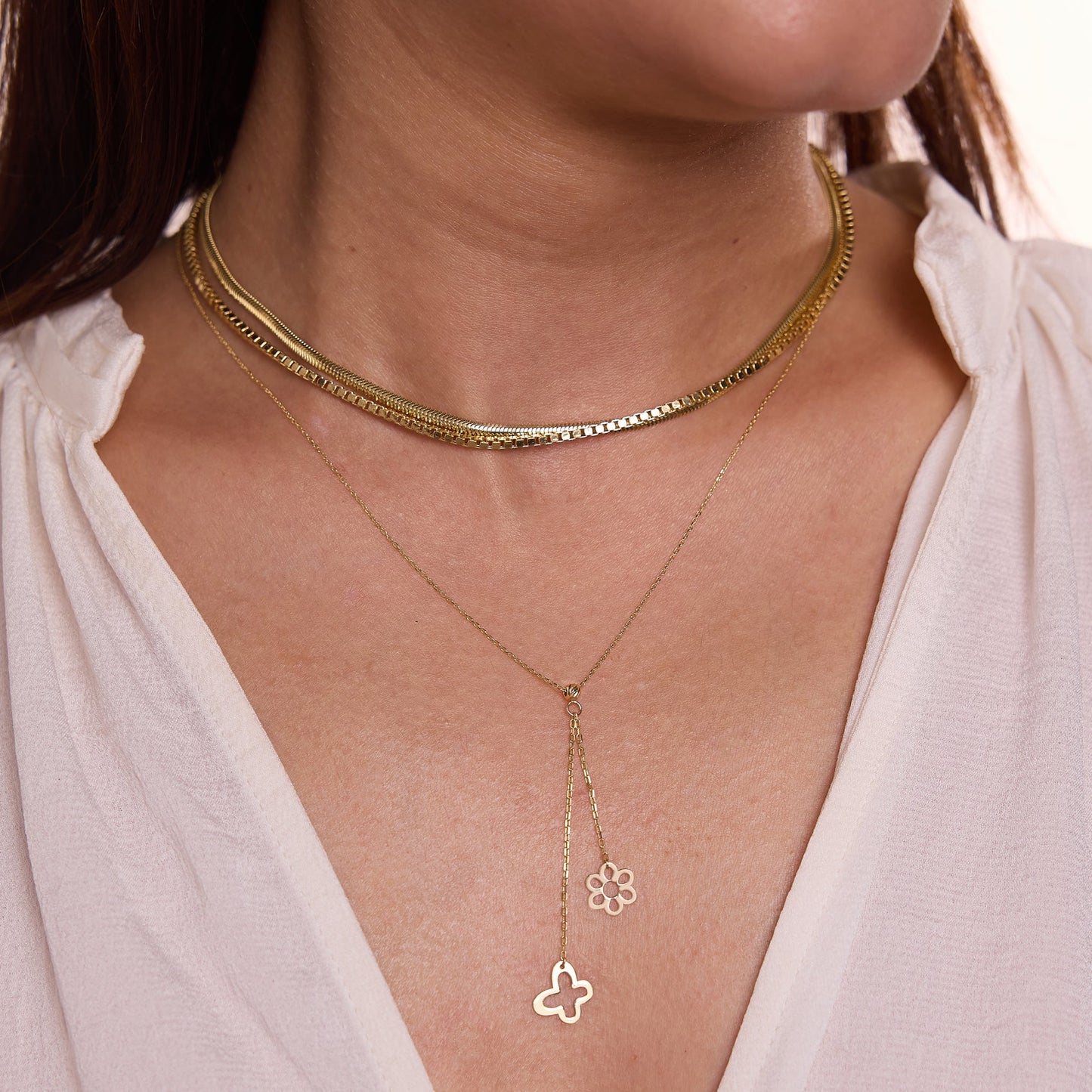 Butterfly and Flower Necklace