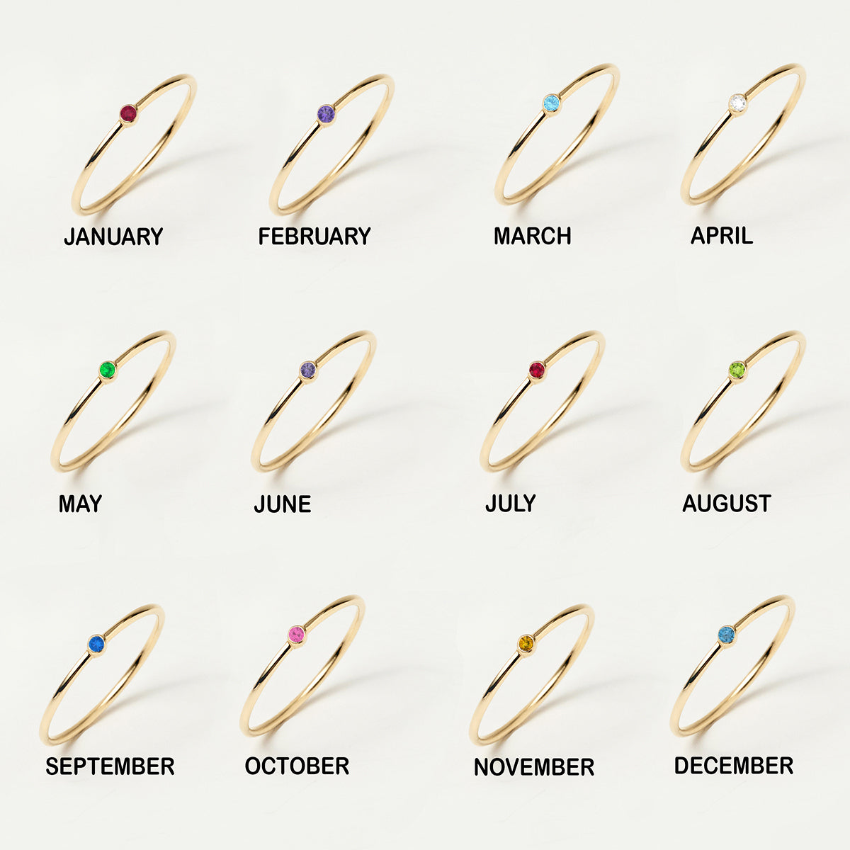 Birthstone Solitaire Stacking Ring
