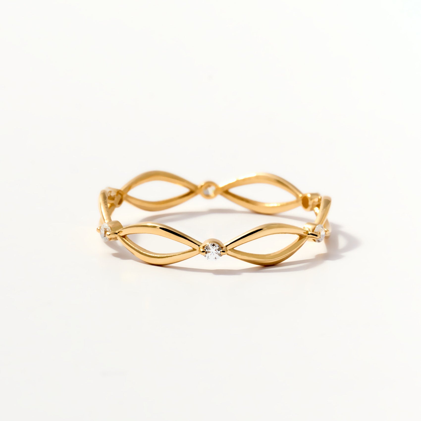 Popular 14k Solid Gold Eternity Stackable Ring