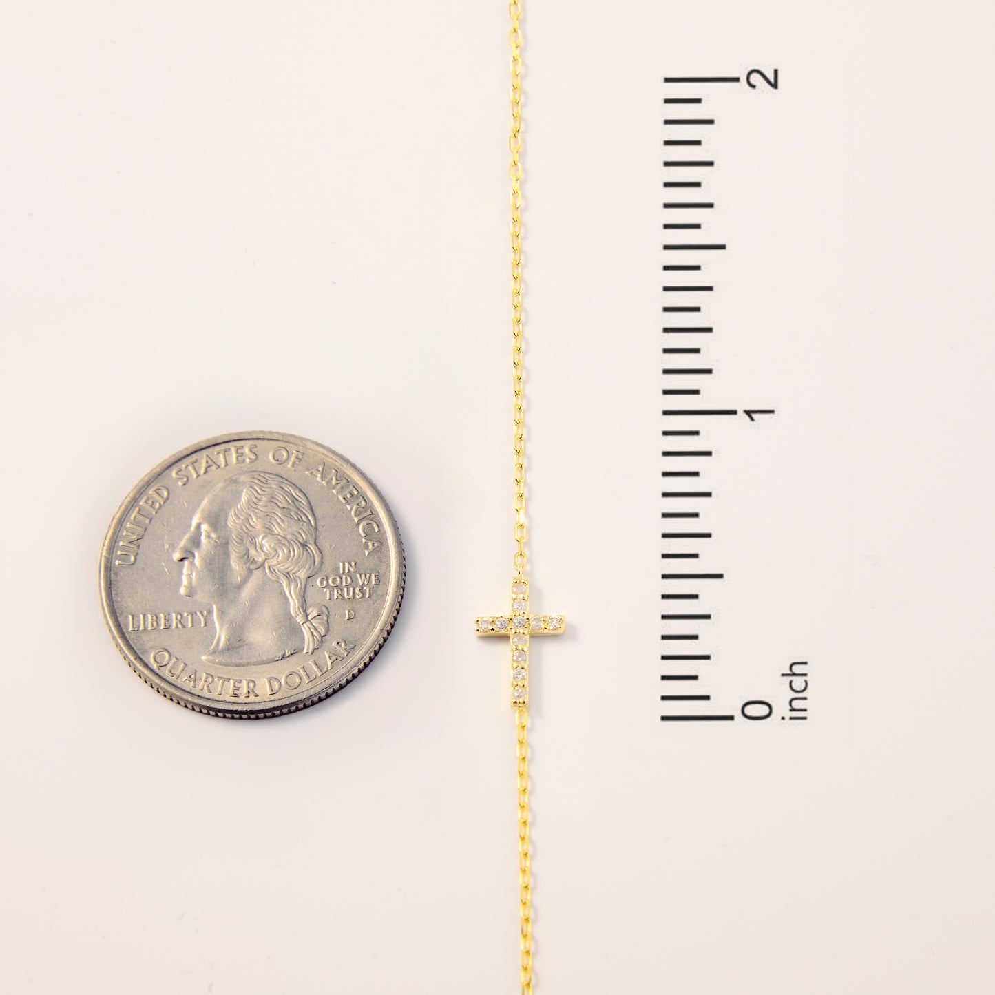 Diamond Pave Cross Bracelet