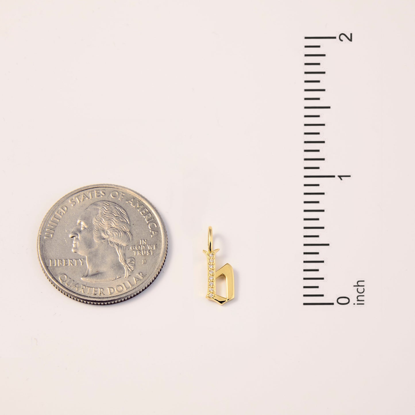 Diamond Old English Letter Charm