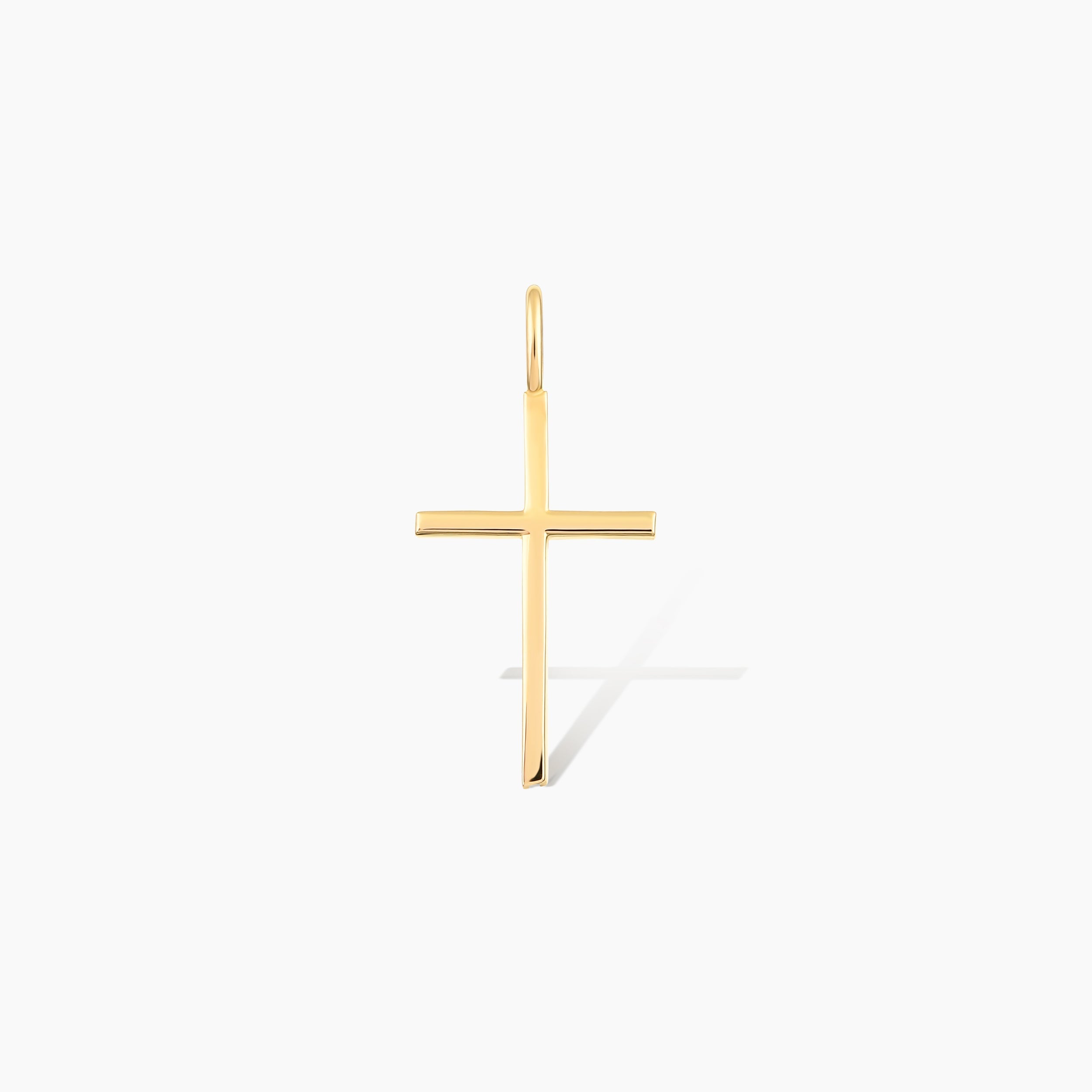 Dainty Thin Stick Cross Pendant in 10K Solid Gold, Women by GELIN
