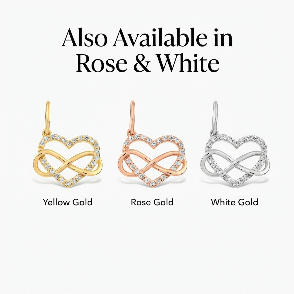 Diamond Infinity Heart Charm