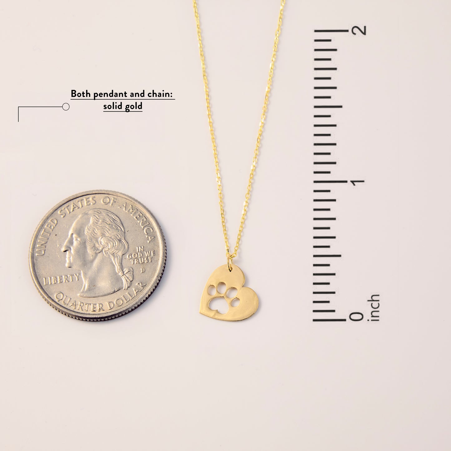 Diamond Paw Heart Necklace