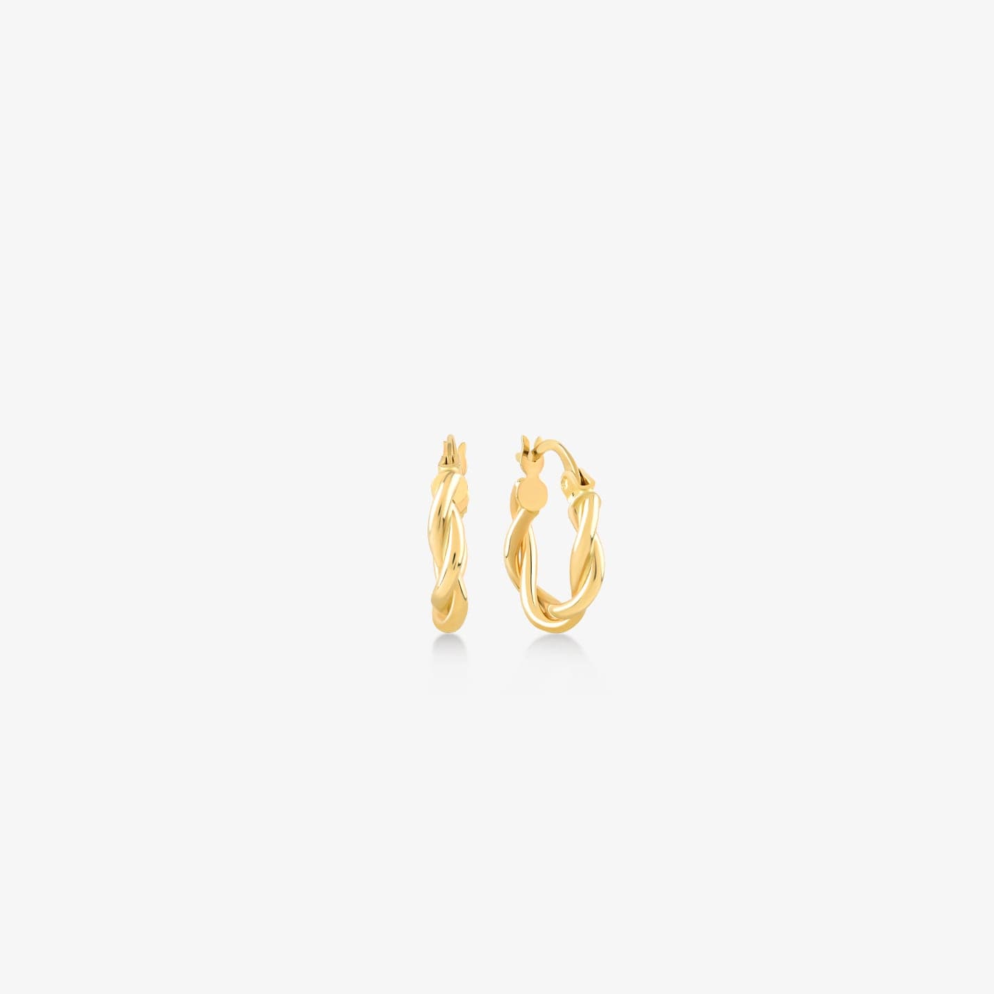 14k Solid Gold Twisted Hoop Earrings – Made By Mary