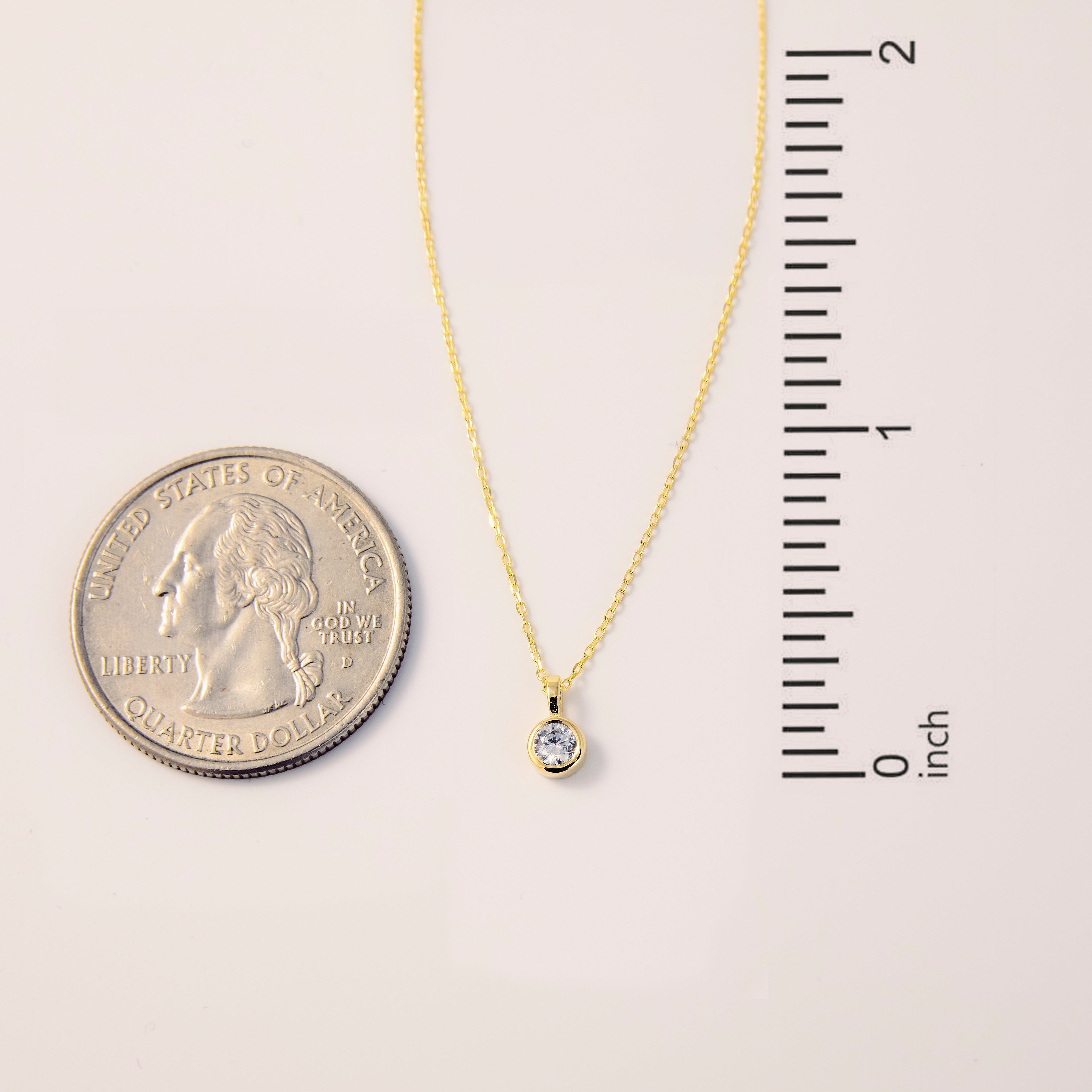 Bezel-Set Solitaire Diamond Pendant Necklace