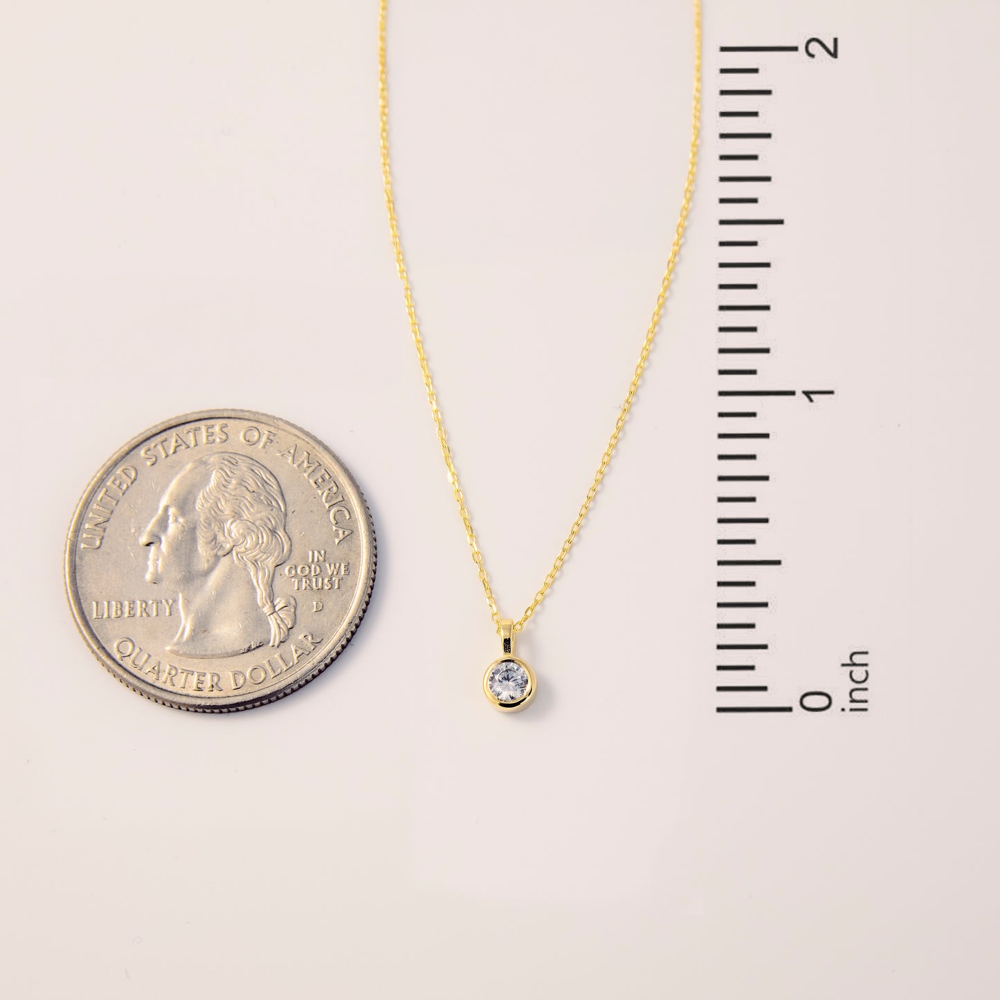 Bezel-Set Solitaire Diamond Pendant Necklace