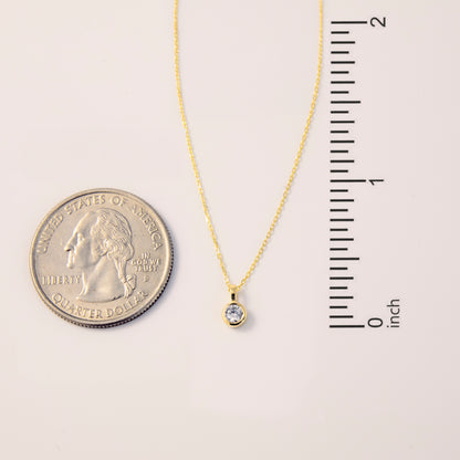 Bezel-Set Solitaire Diamond Pendant Necklace