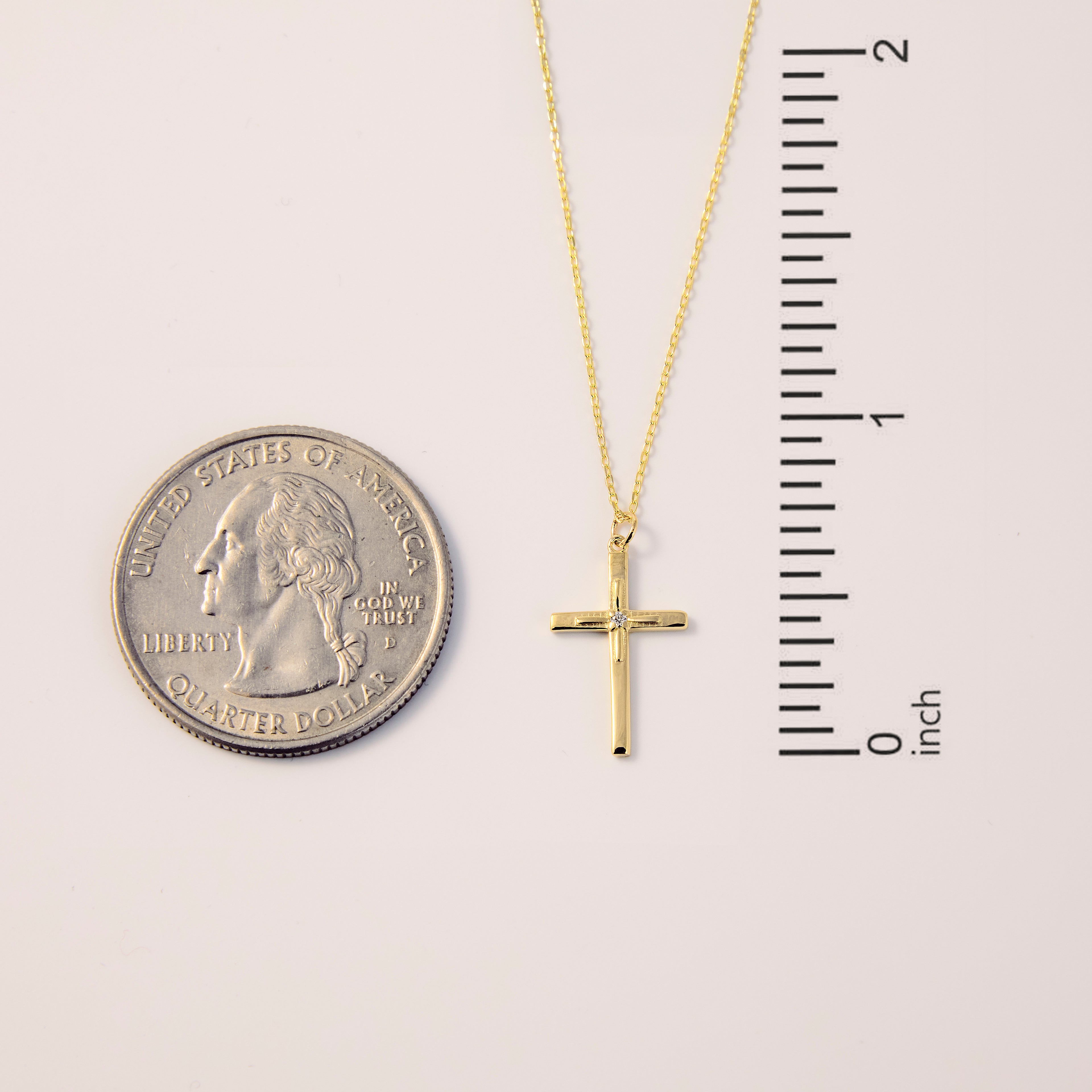 Solitaire Cross Diamond Necklace