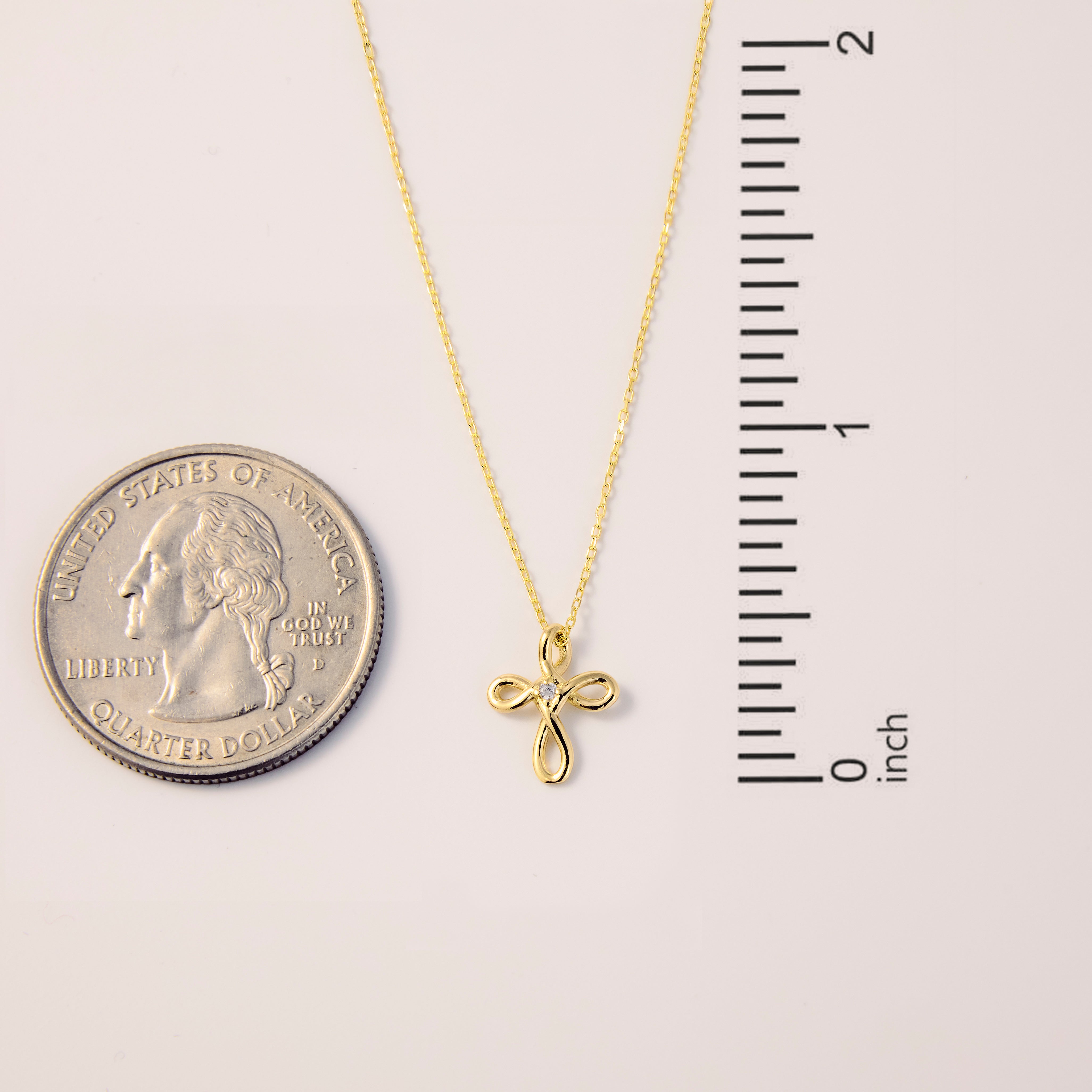 GELIN 14K Solid Gold Diamond Cross Infinity Necklace – Gelin Diamond