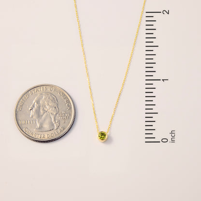 Birthstone Solitaire Floating Necklace