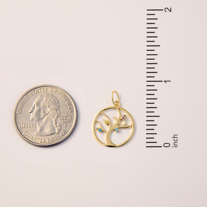 April Tree with Birthstones Necklace