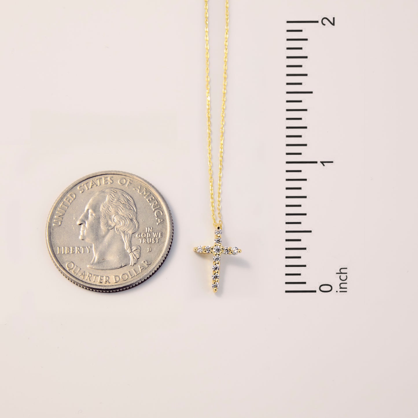 Diamond Cross Religious Necklace