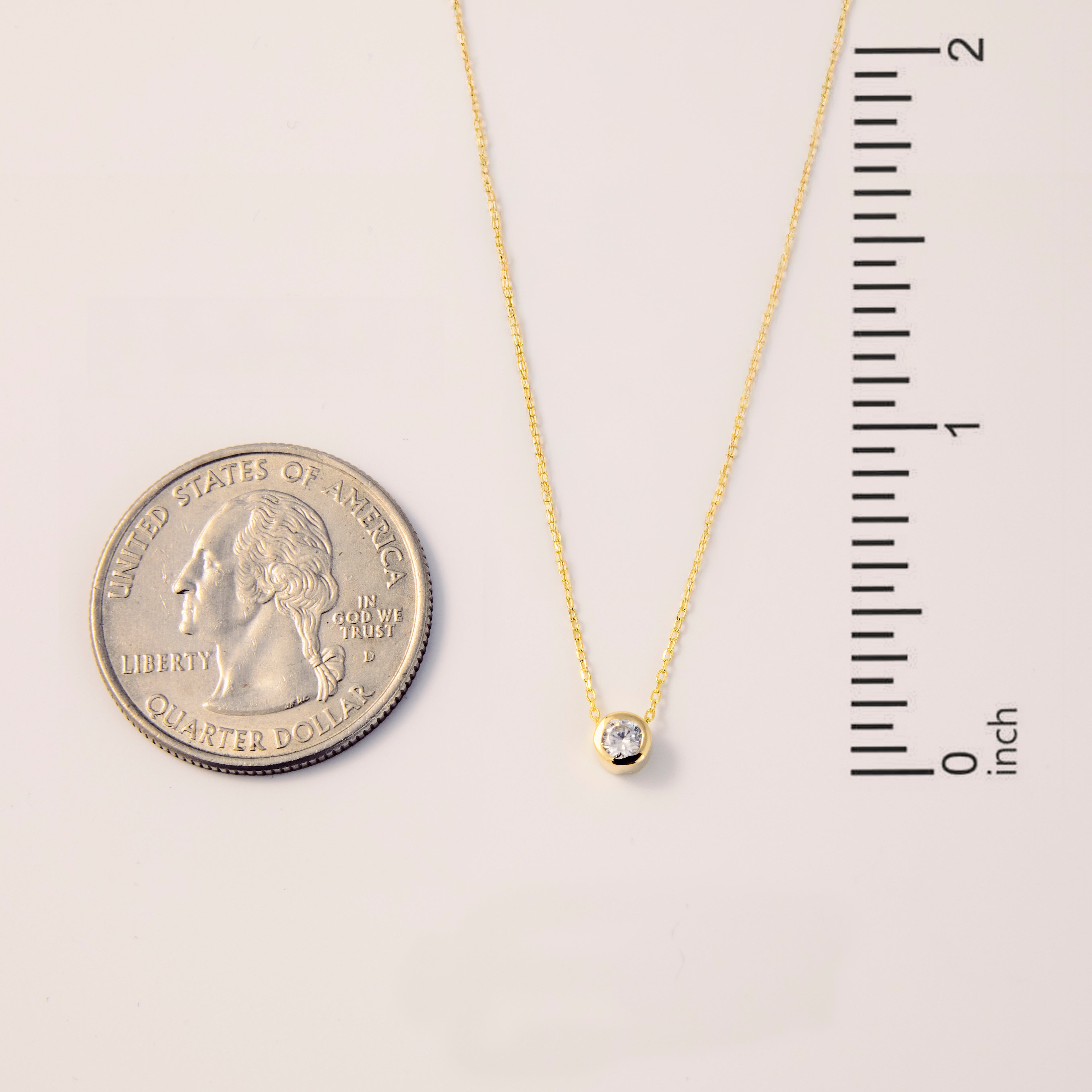 Diamond Bezel Solitaire Necklace