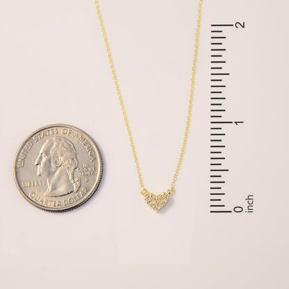 Diamond Pave Heart Charm Necklace