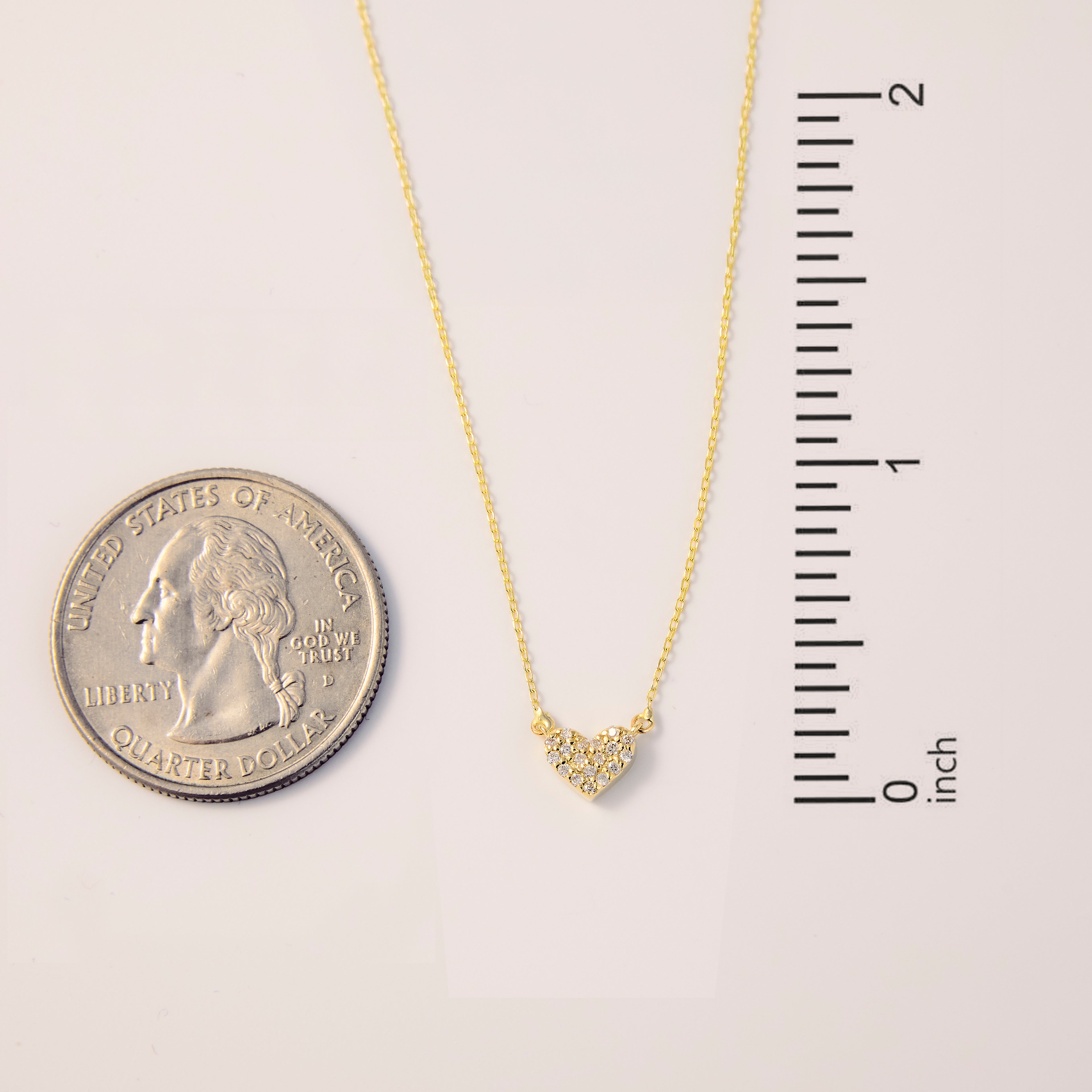 Diamond Pave Heart Charm Necklace