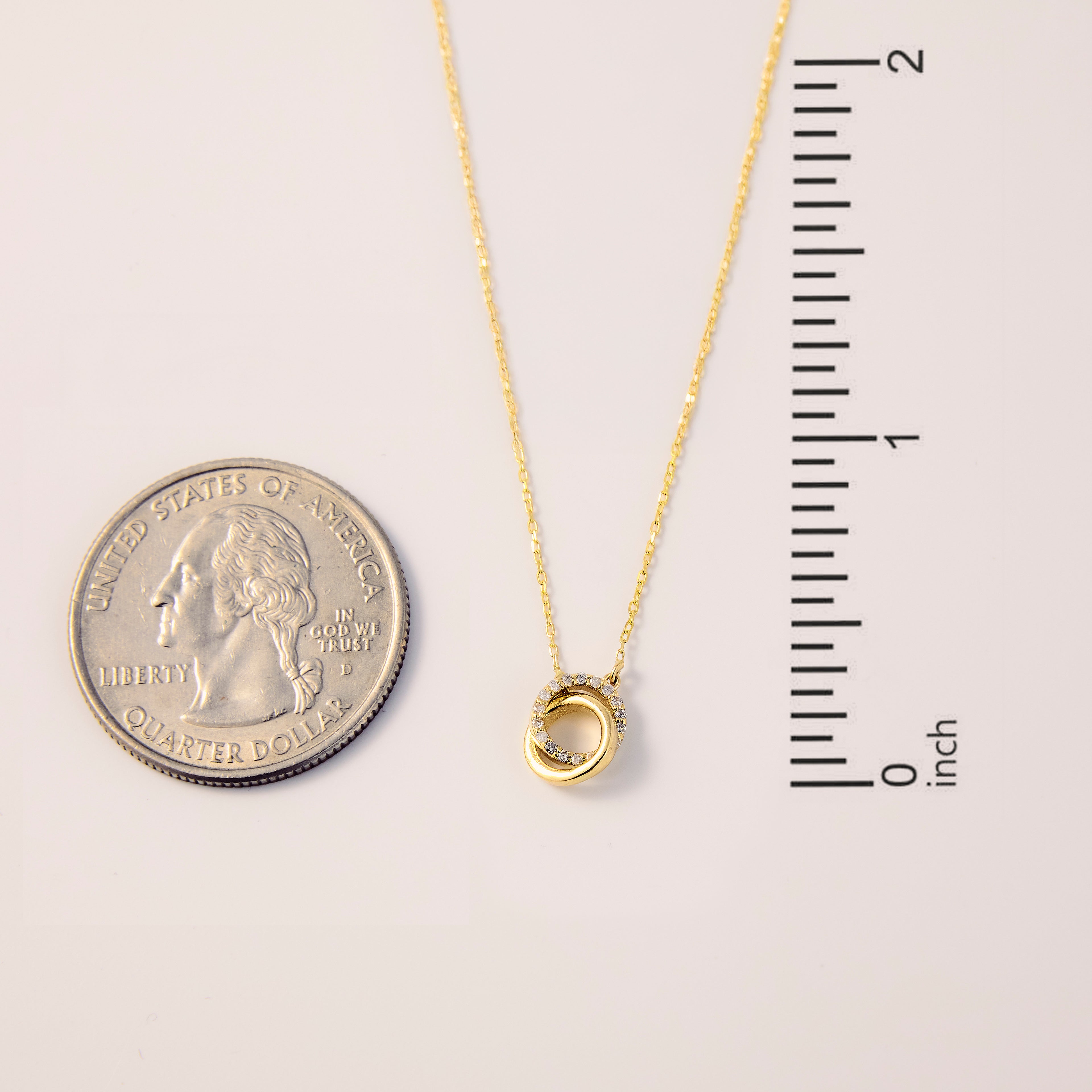 Diamond Intertwined Circle Necklace