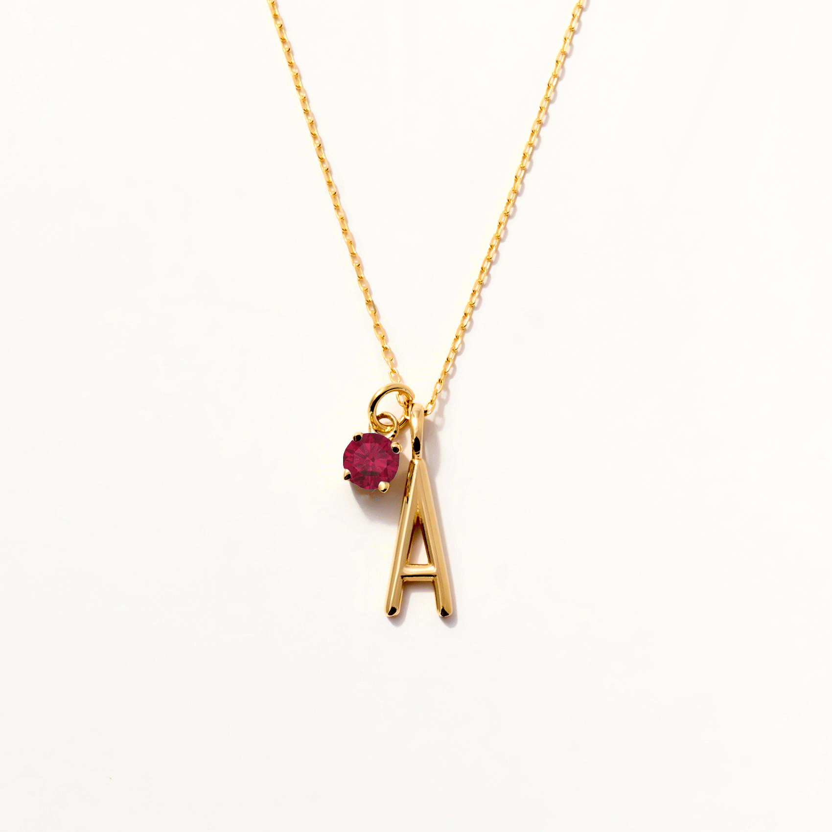 Birthstone Initial Necklace