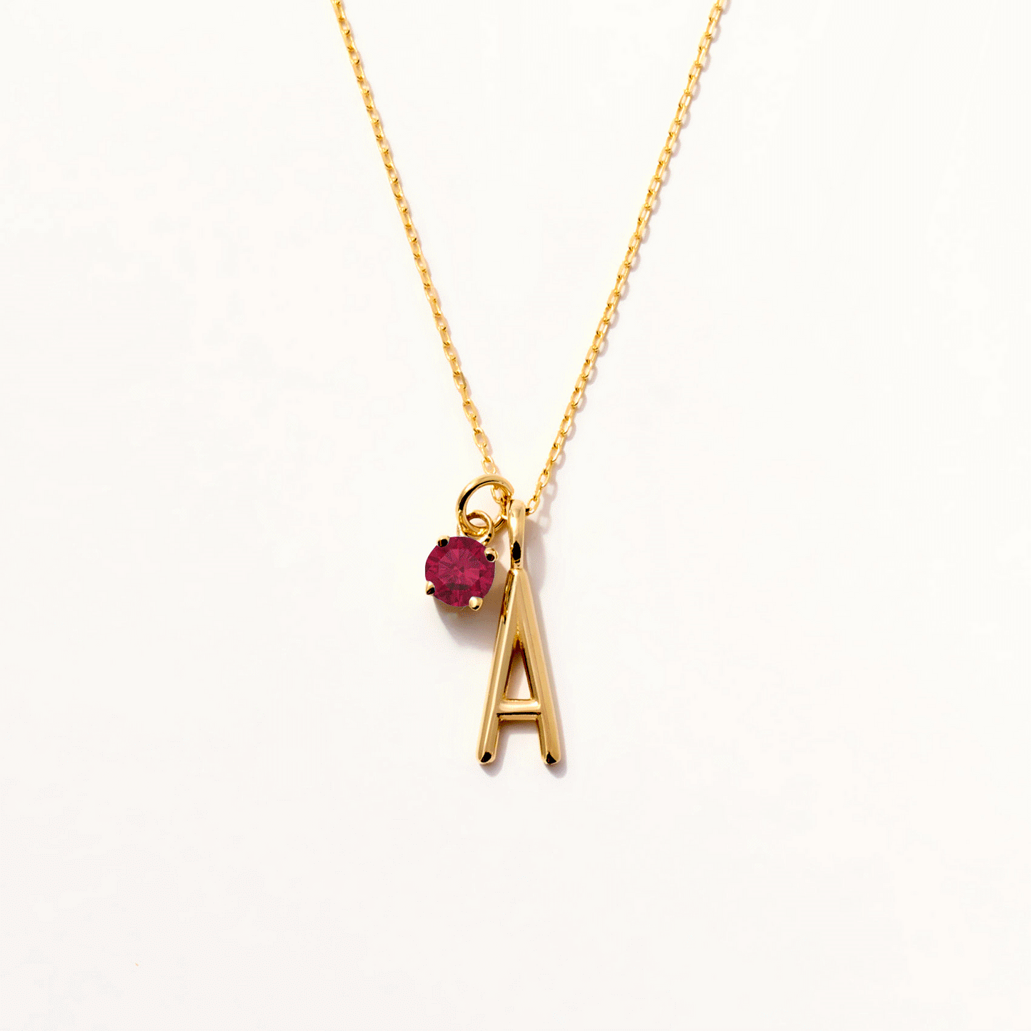 Birthstone Initial Necklace