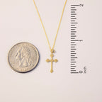 Diamond Budded Cross Necklace