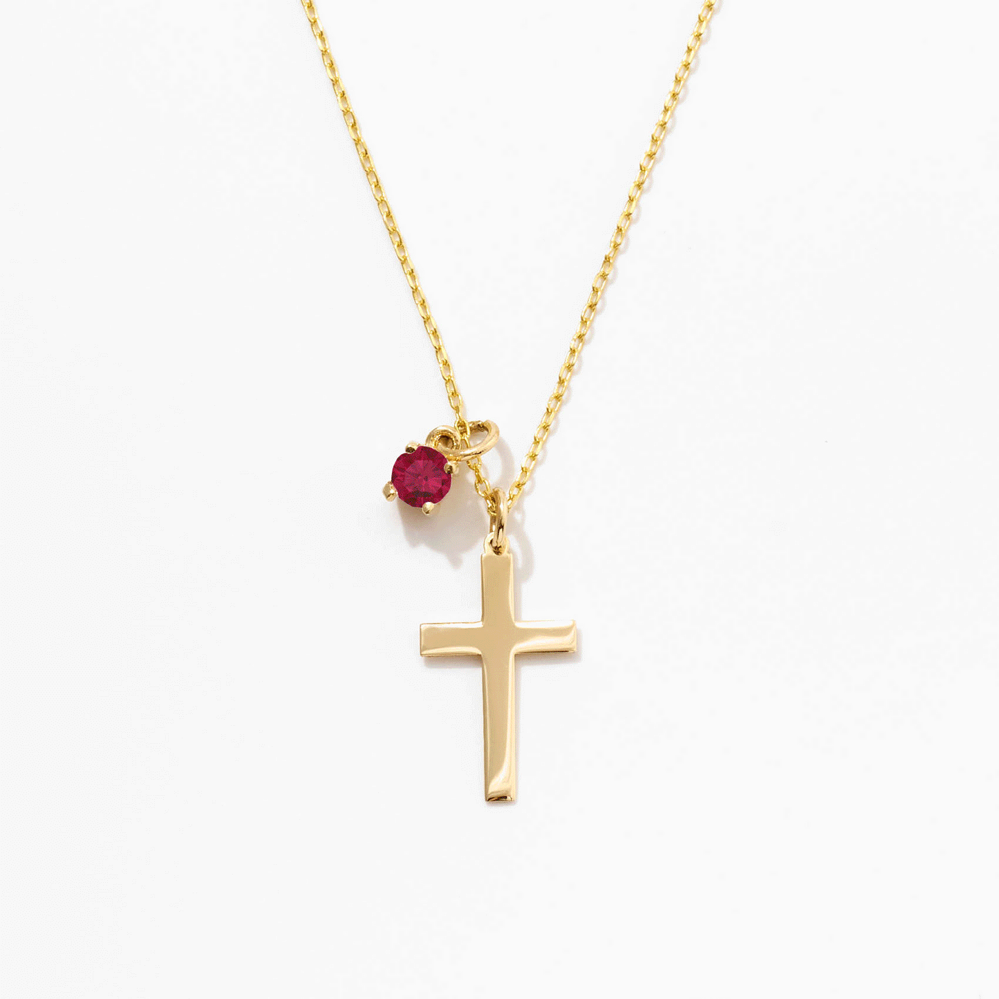 Cross Birthstone Necklace